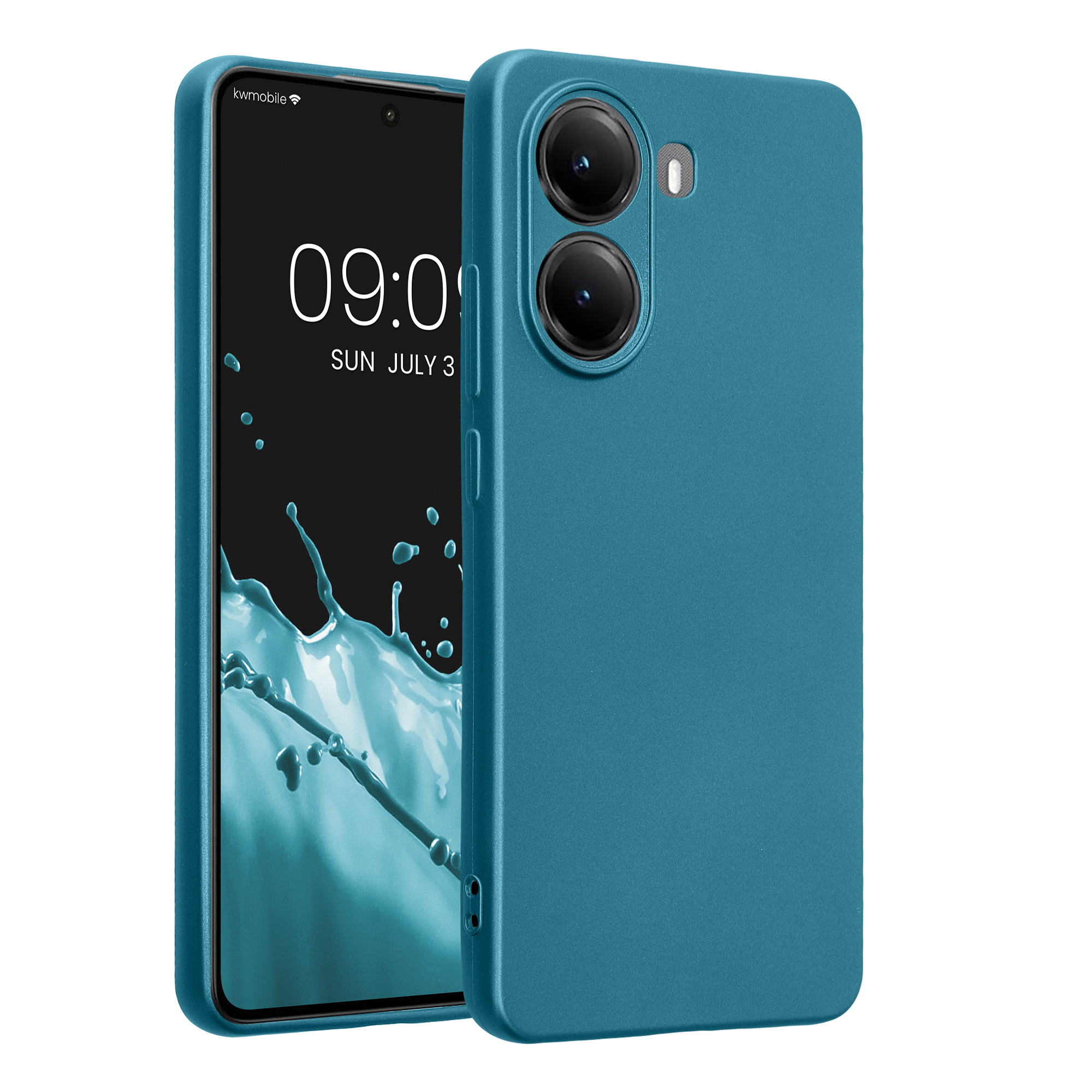 Kryt Xiaomi Poco X7 Pro 5G metalický TPU metalická karibská modrá kwmobile