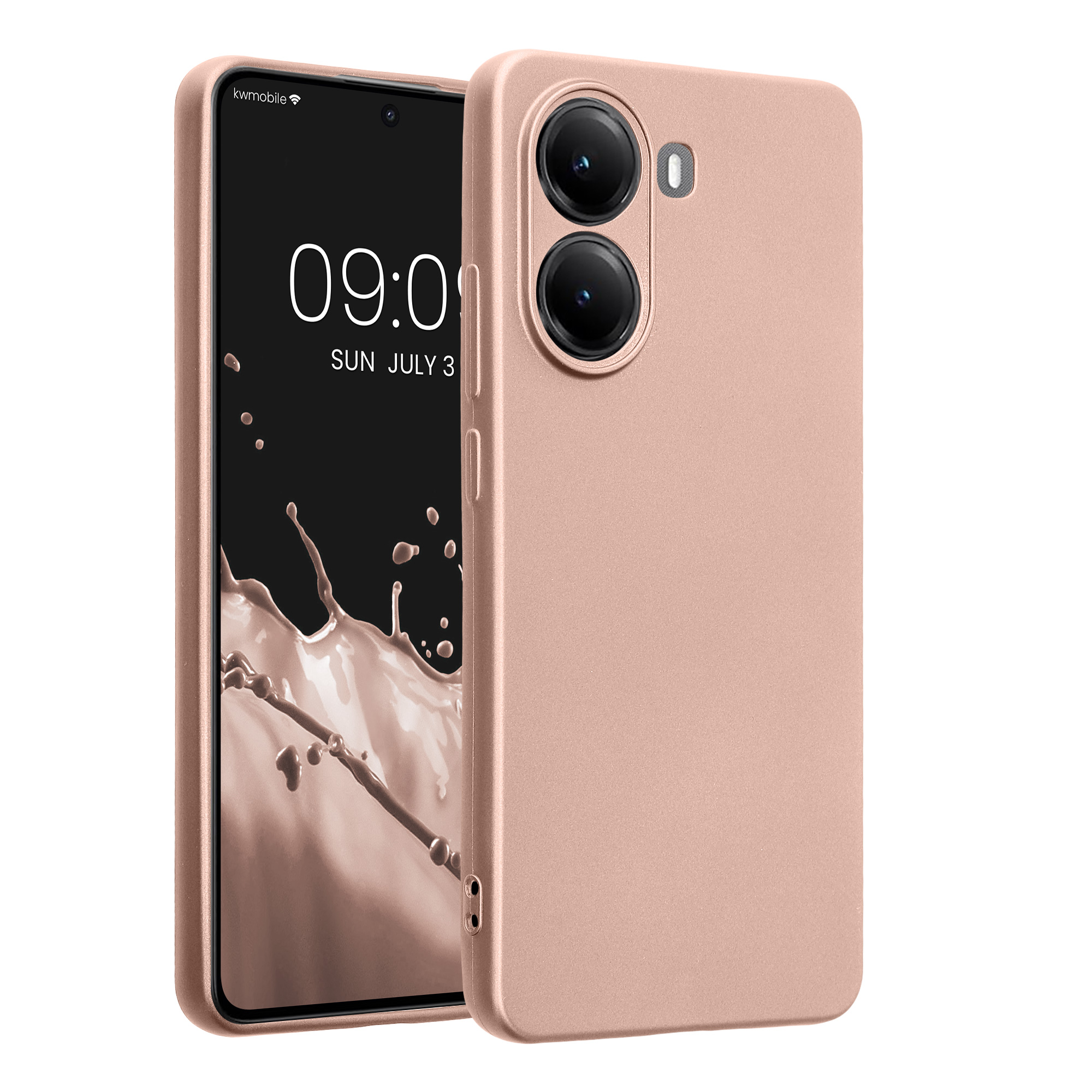 Pouzdro pro Xiaomi Poco X7 Pro 5G kwmobile metalické TPU - metalická růžové zlato