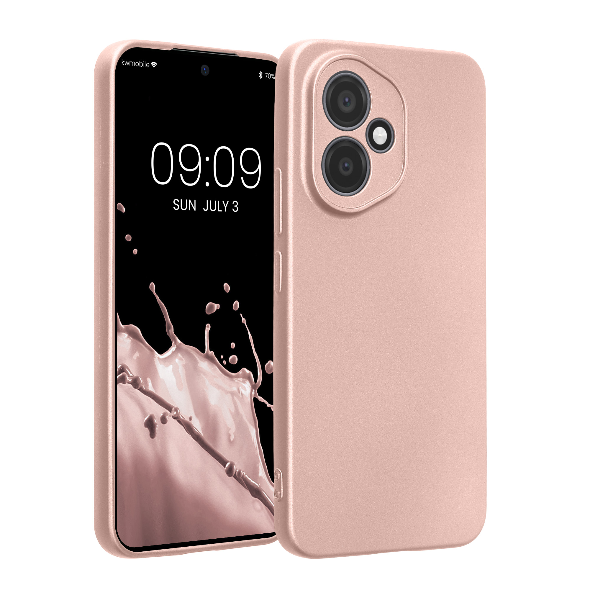 Kryt na mobil HONOR 400 kwmobile TPU metalický metalická růžová zlatá
