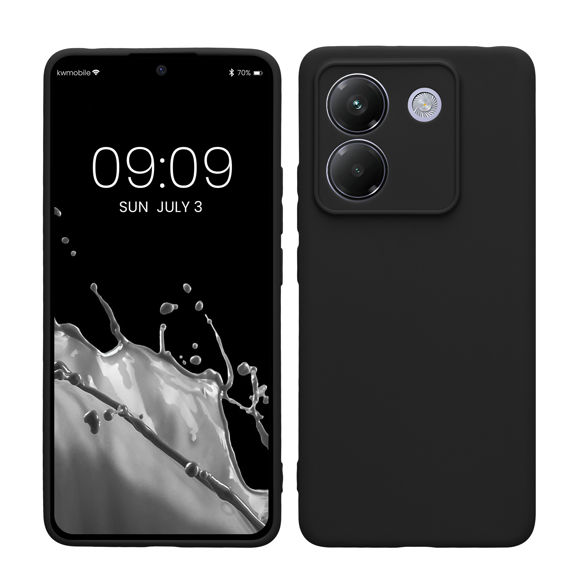 Kryt Xiaomi Poco M7 pro 5G silikonový TPU černá matná kwmobile