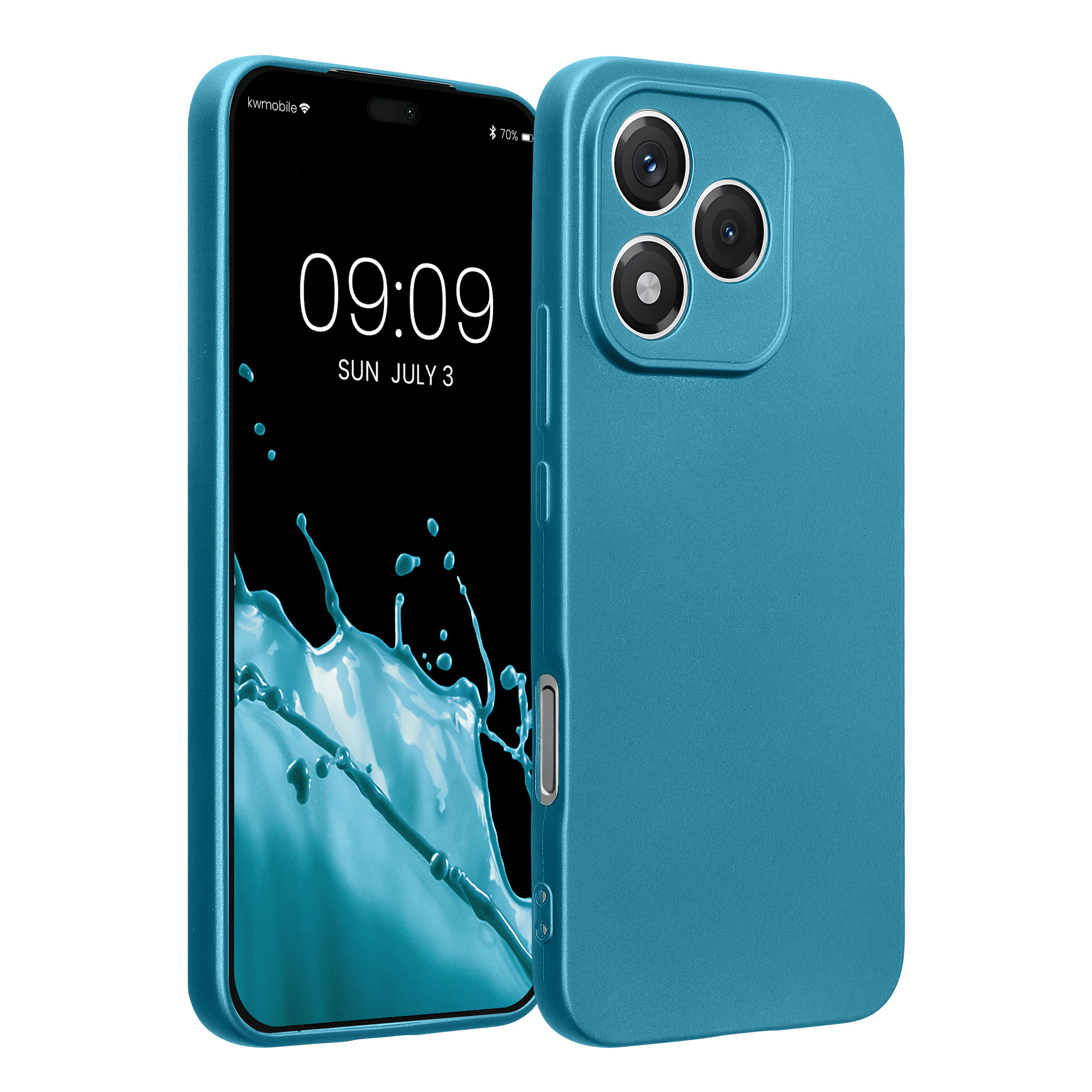 Kryt na mobil HONOR 400 Lite kwmobile TPU metalický metalická karibská modrá