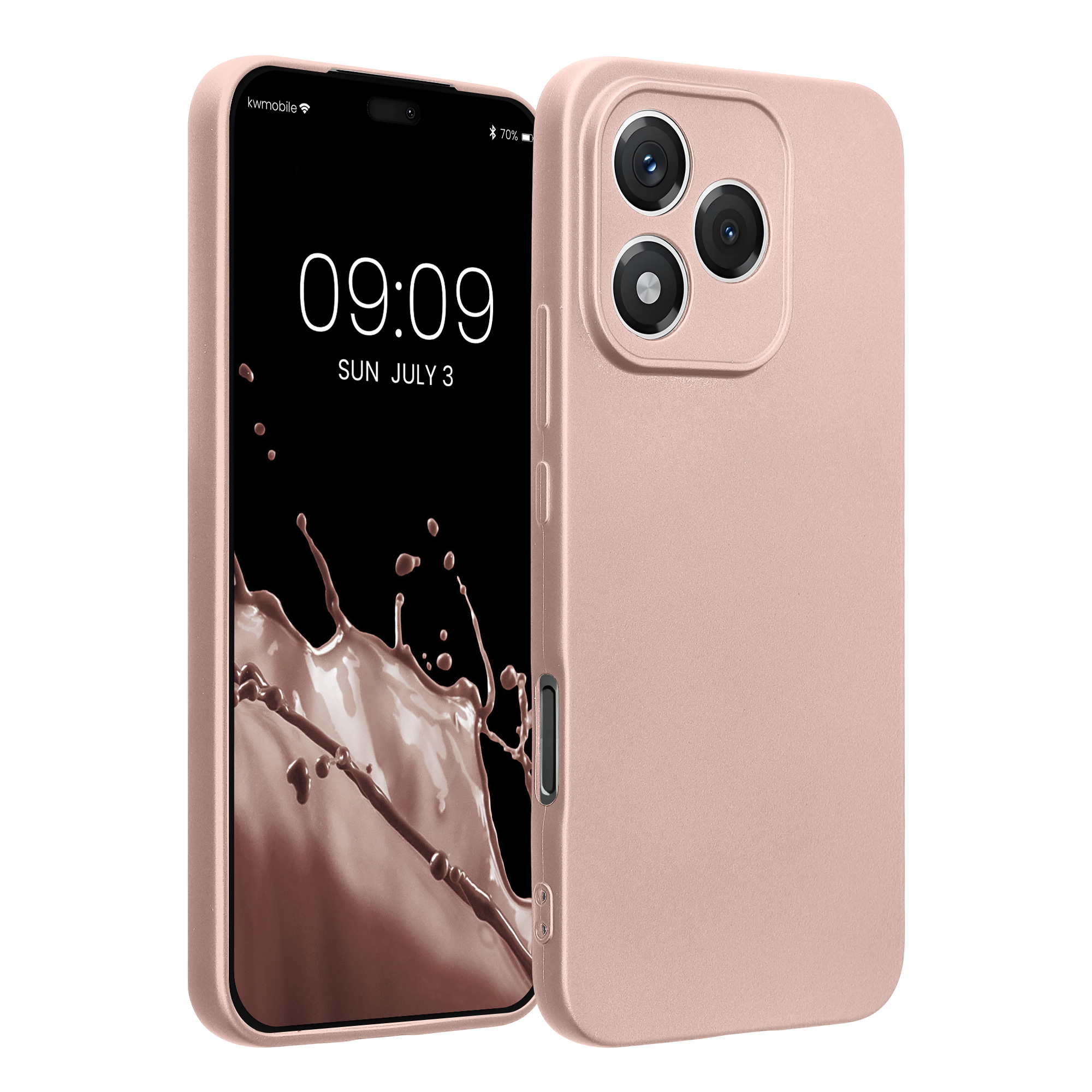 Kryt na mobil HONOR 400 Lite kwmobile TPU metalický metalická růžová zlatá