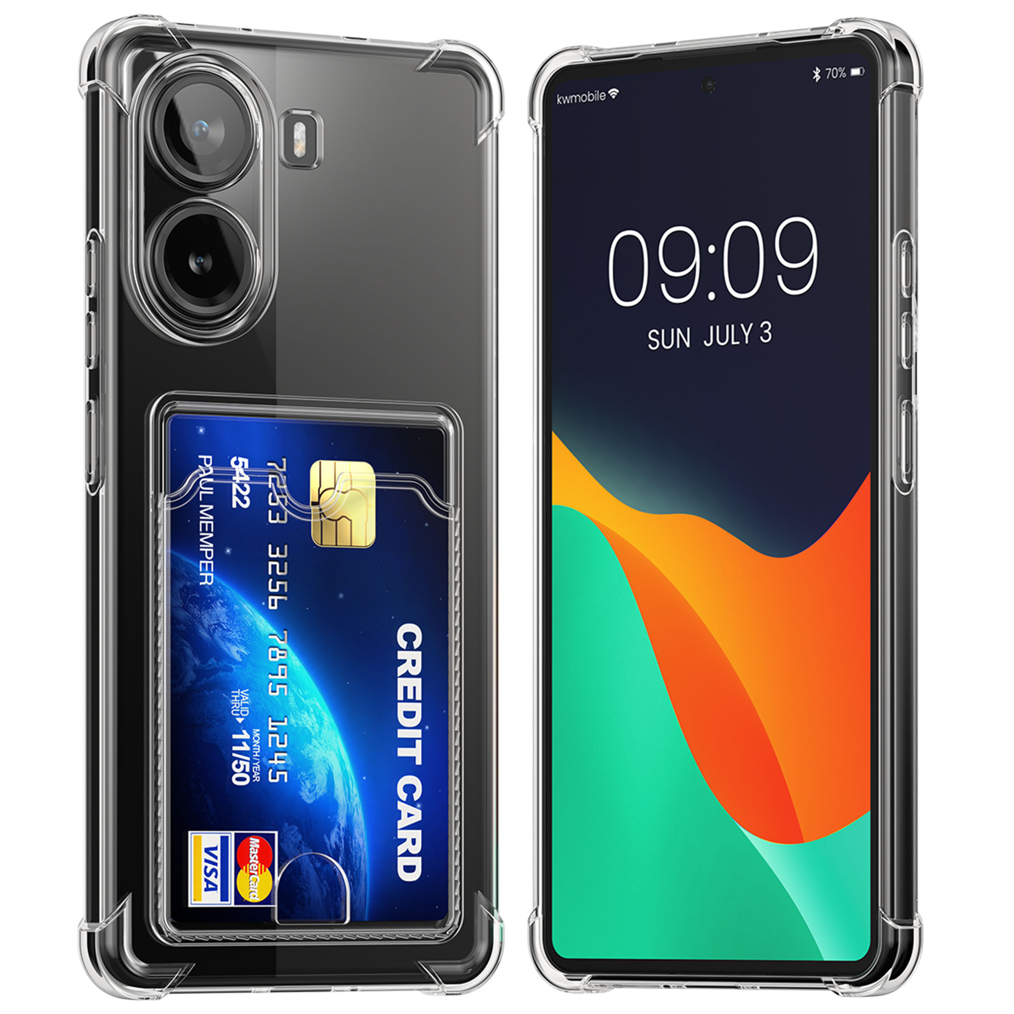 Kryt Xiaomi Poco X7 Pro 5G přihrádka karta TPU průhledná kwmobile