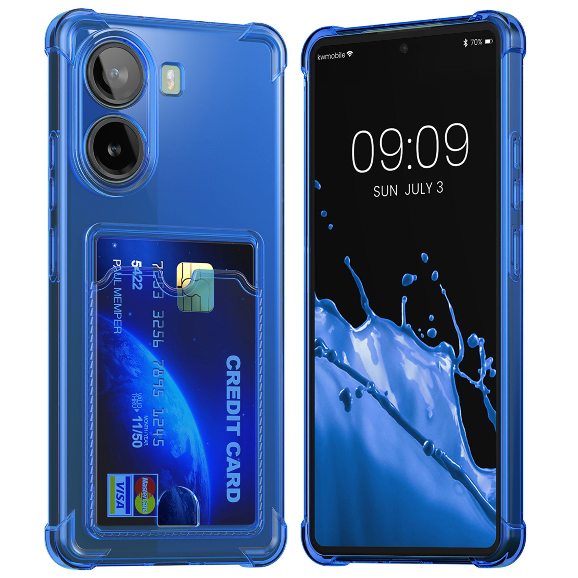 Kryt Xiaomi Poco X7 Pro 5G přihrádka karta TPU modrá kwmobile