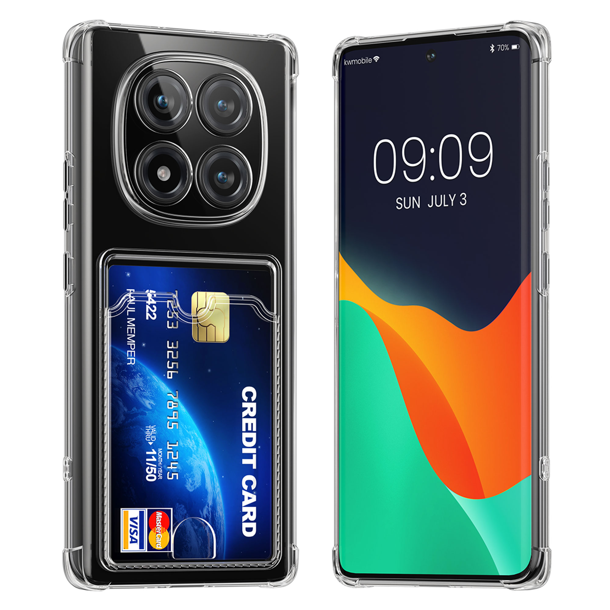 Kryt Xiaomi Redmi Note 14 Pro 5G přihrádka karta TPU průhledná kwmobile