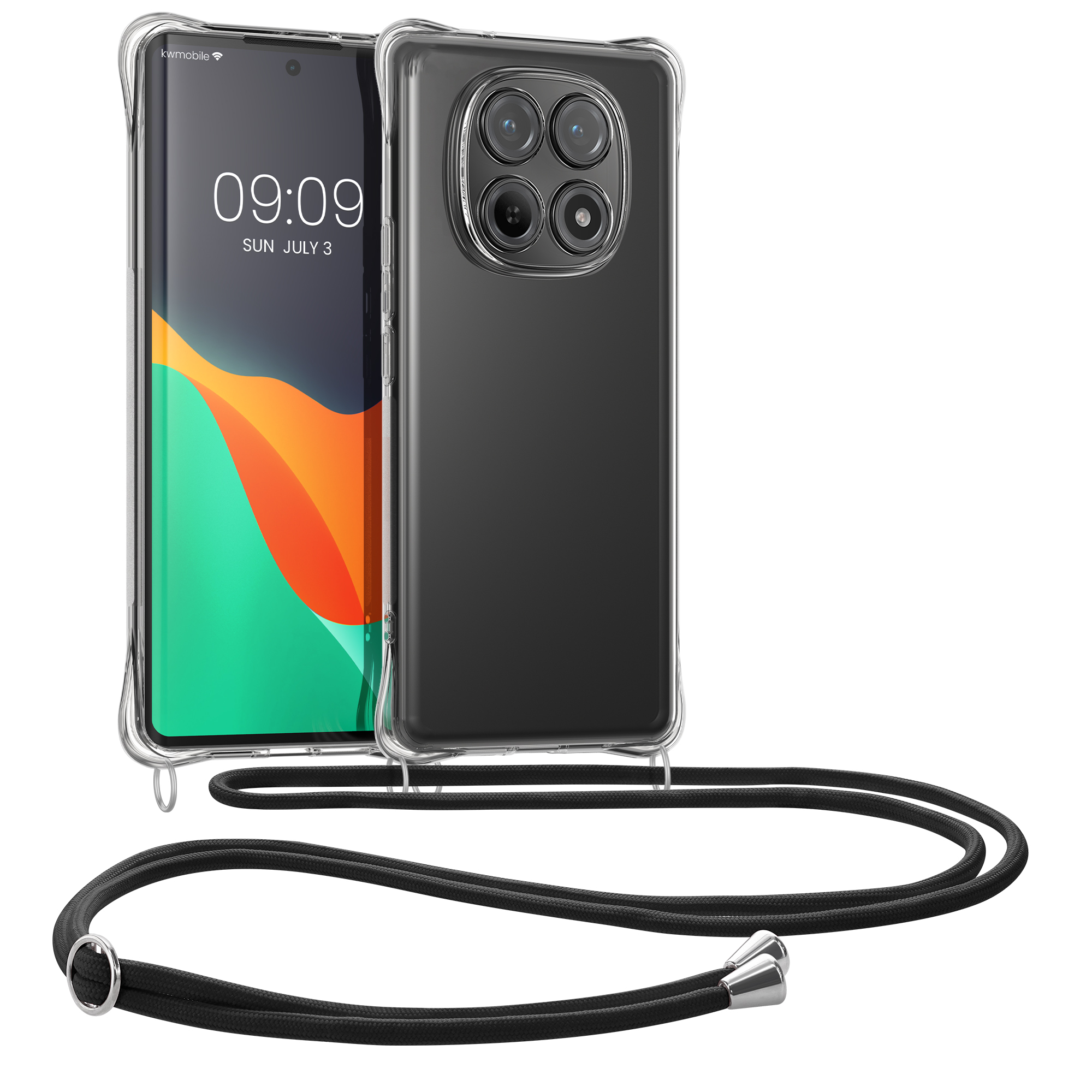 Crossbody kryt kwmobile pro Xiaomi Redmi Note 15 4G / Redmi Note 15 5G / Poco M8 5G - transparentní / černá