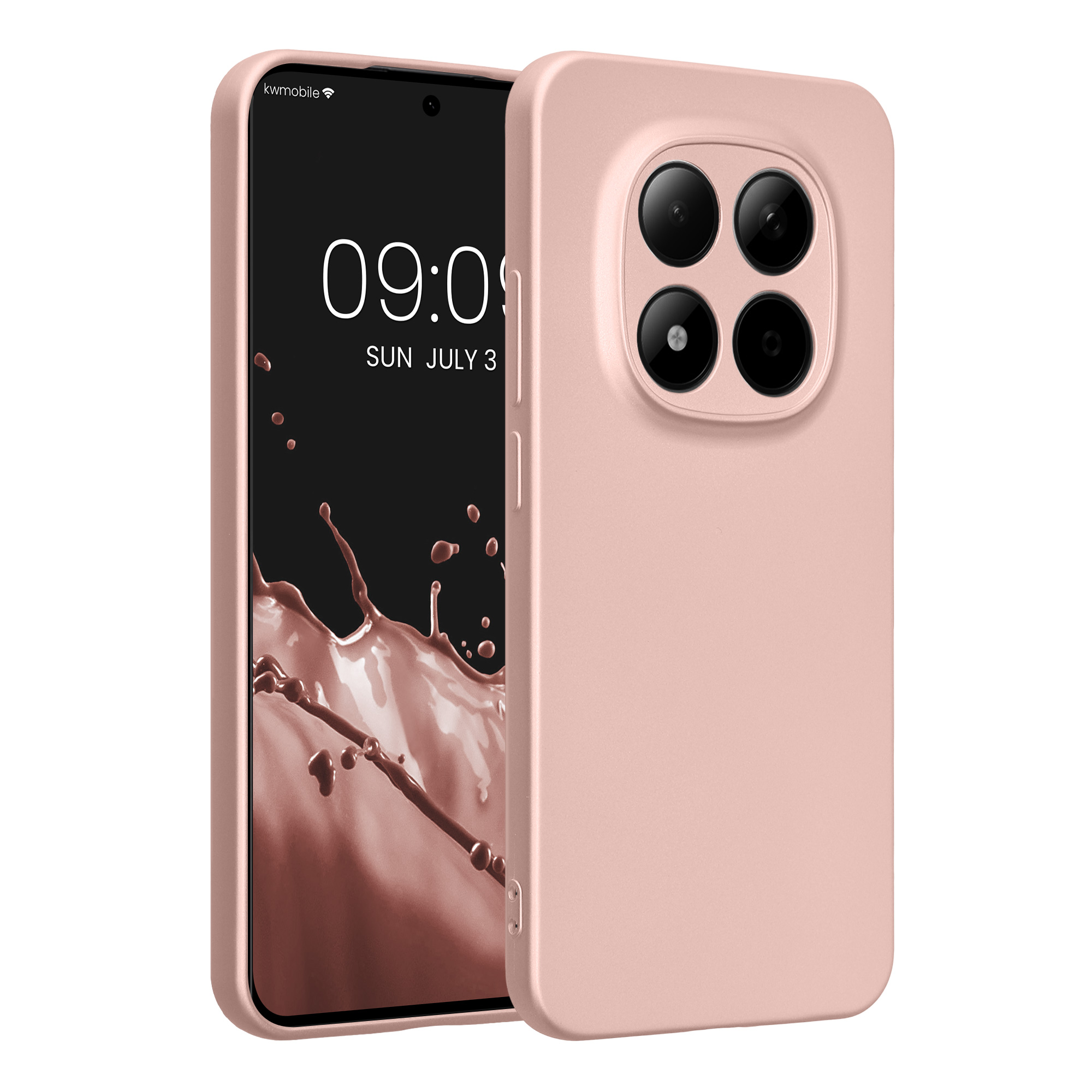 Metalický TPU kryt kwmobile pro Xiaomi Redmi Note 15 Pro 5G - metalická růžově zlatá