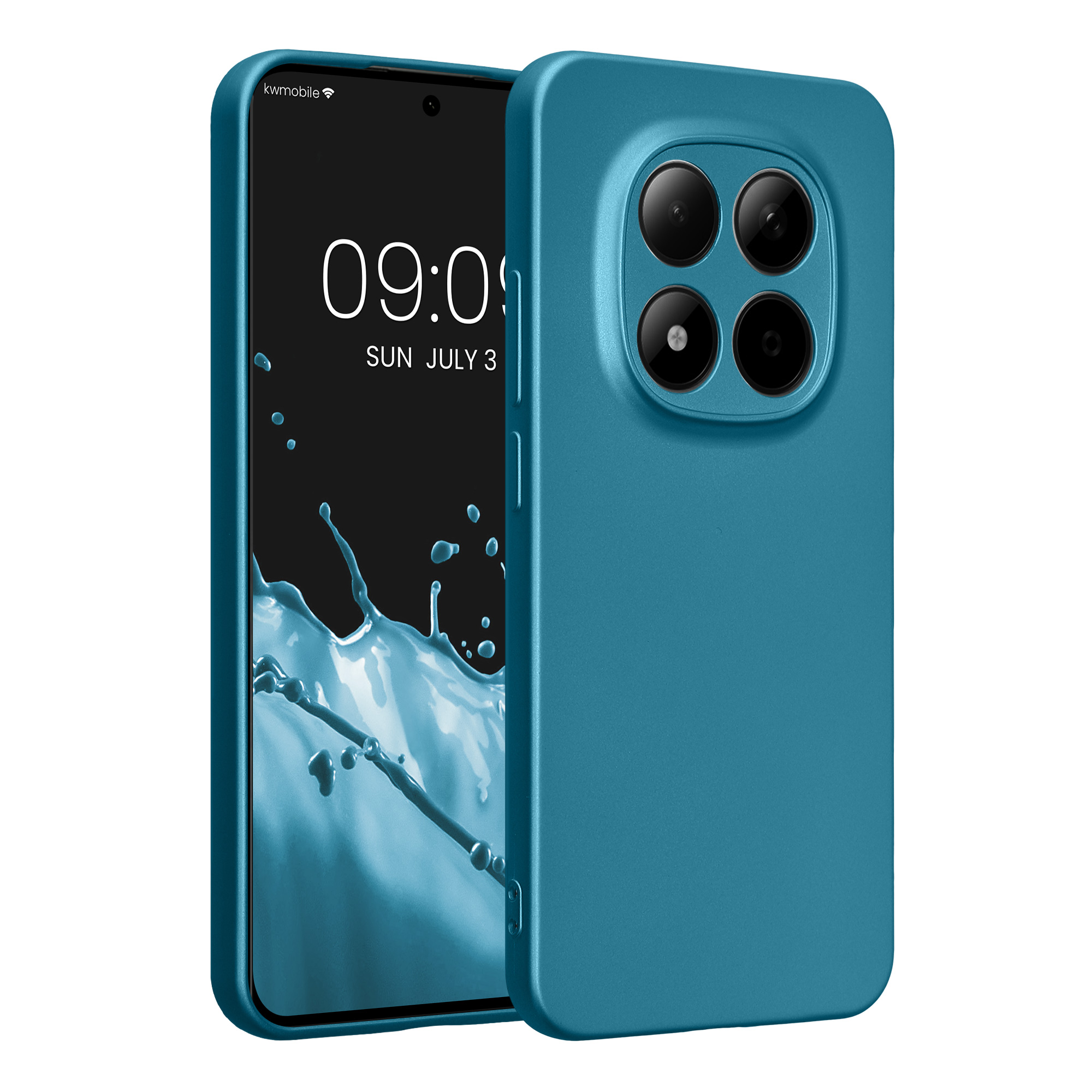 Metalický TPU kryt kwmobile pro Xiaomi Redmi Note 15 Pro 5G - metalická karibská modrá