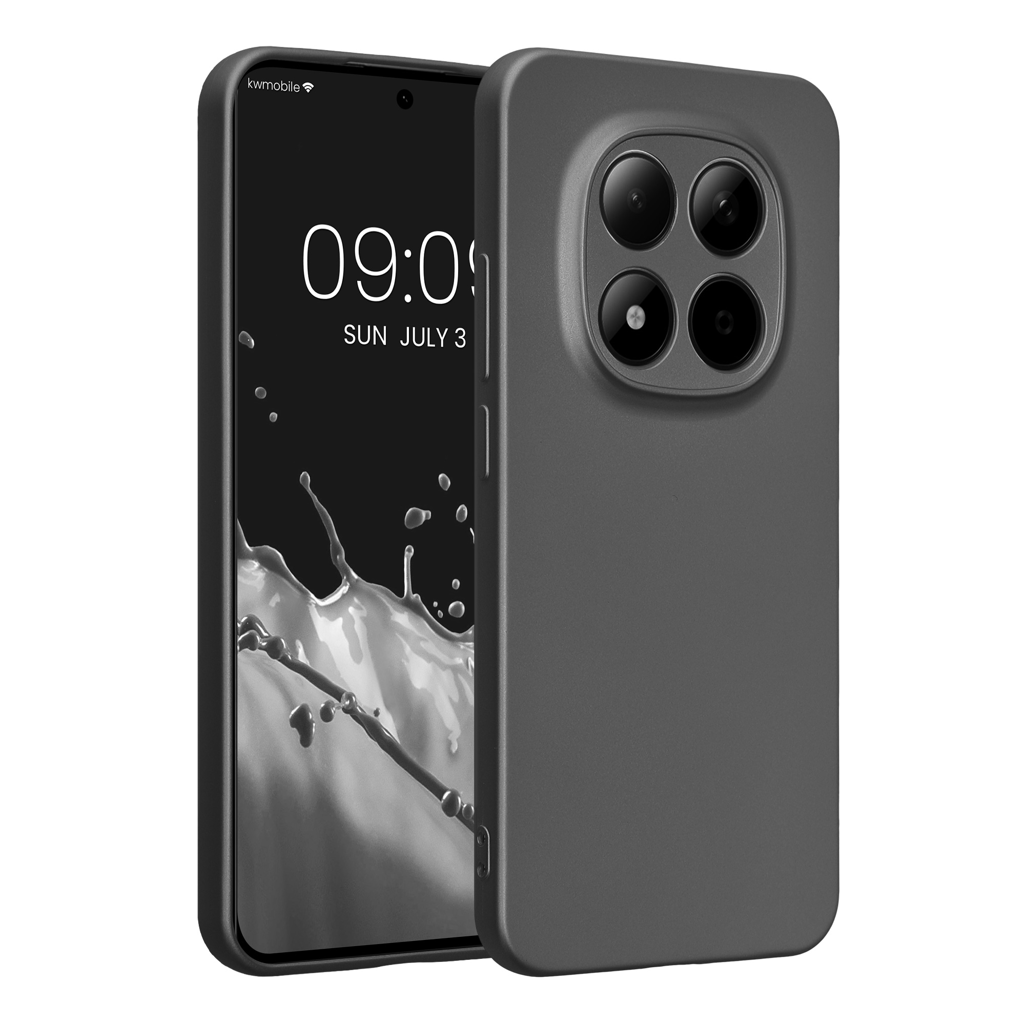 Metalický TPU kryt kwmobile pro Xiaomi Redmi Note 15 Pro 5G - metalická šedá