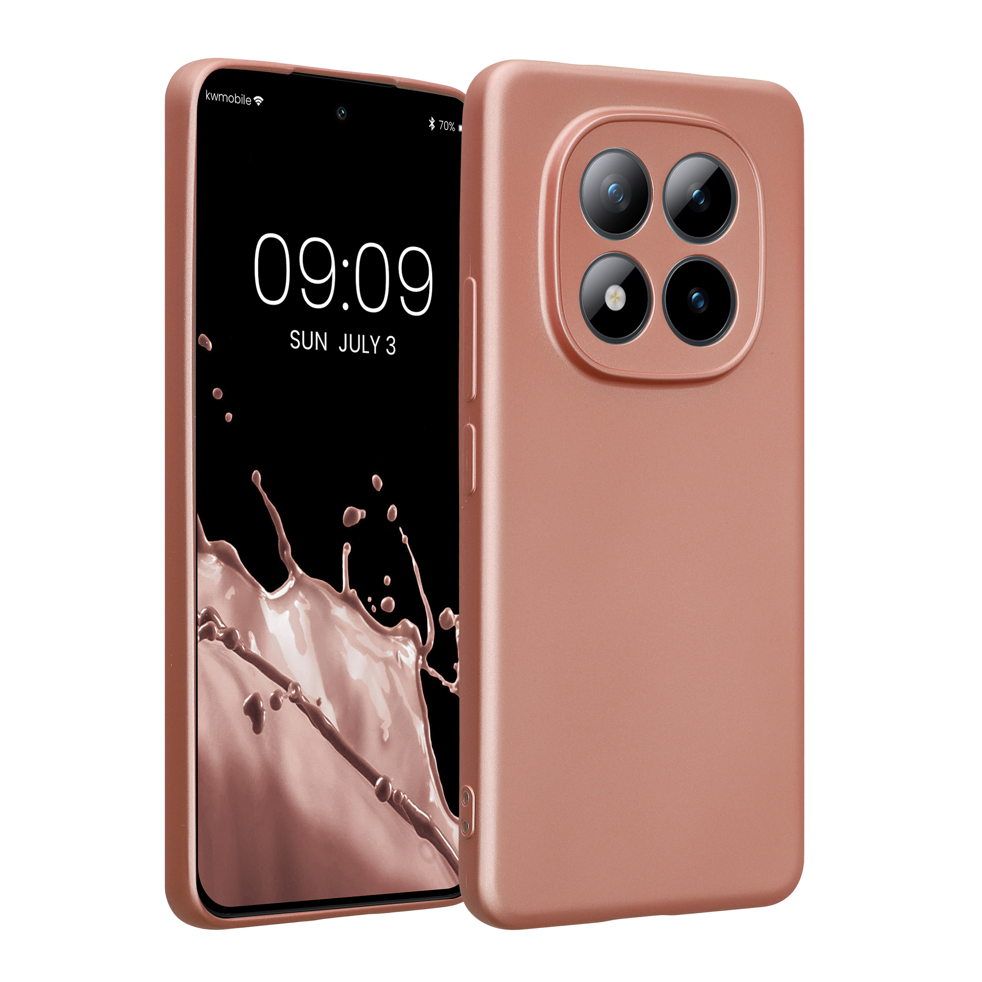 Pouzdro pro Xiaomi Redmi Note 15 Pro 4G kwmobile metalické TPU - metalická růžové zlato