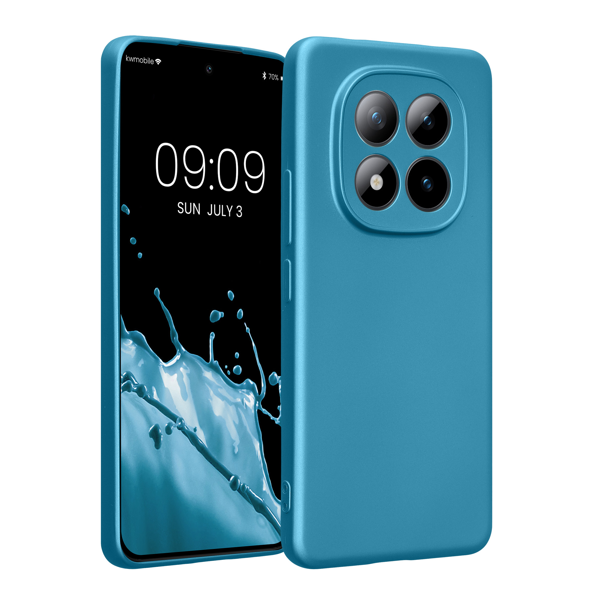 Pouzdro pro Xiaomi Redmi Note 15 Pro 4G kwmobile metalické TPU - metalická karibská modrá
