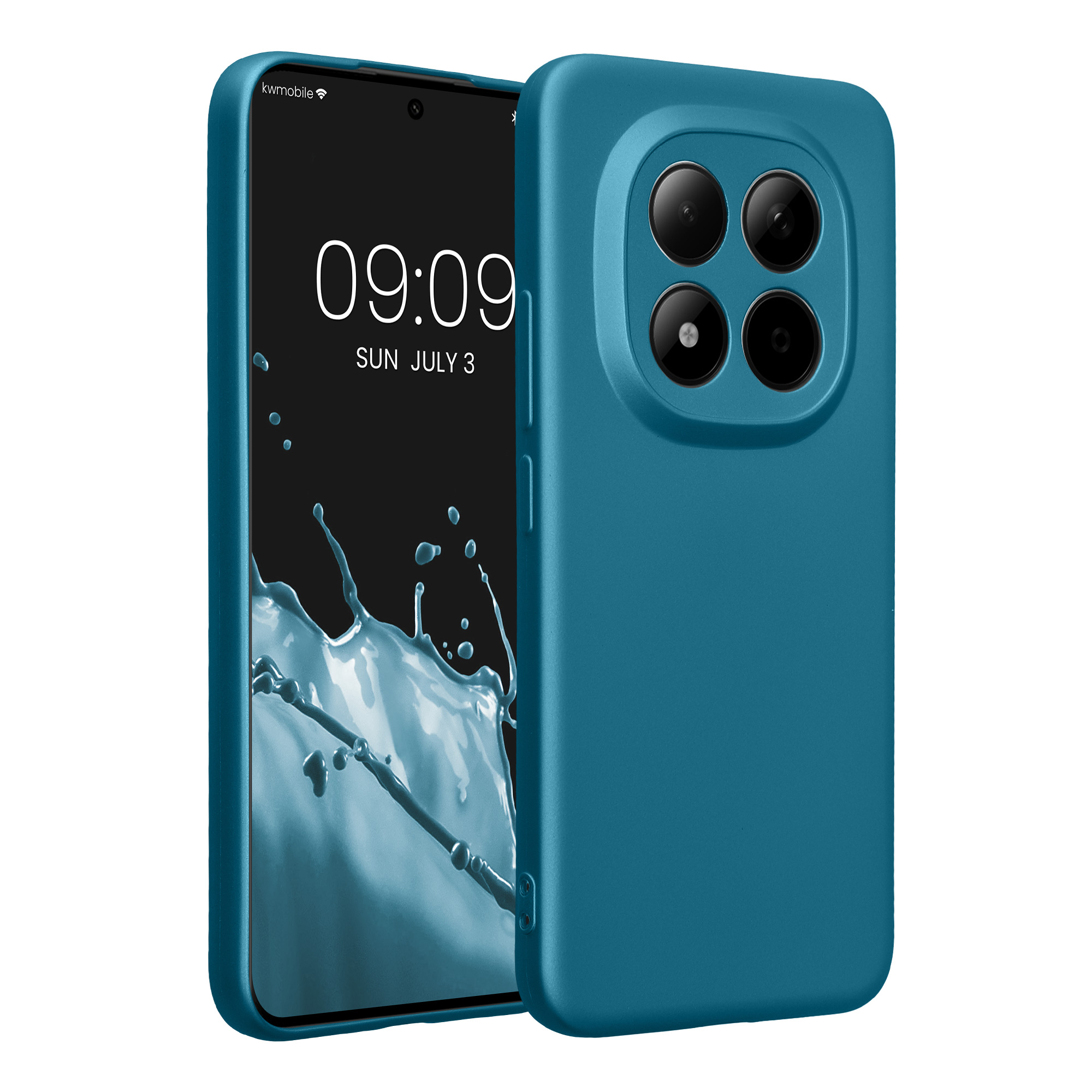 Metalický TPU kryt kwmobile pro Xiaomi Redmi Note 15 Pro+ 5G / Poco M8 Pro 5G - metalická karibská modrá