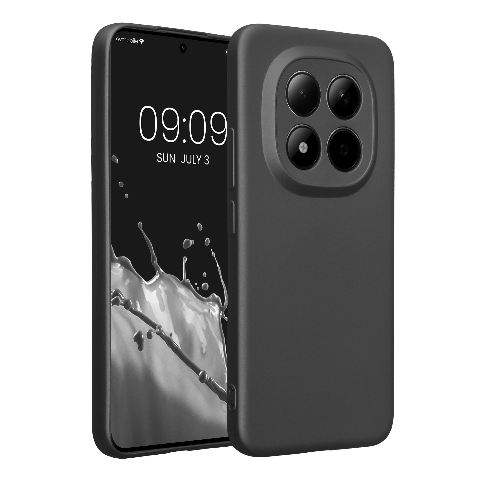 Metalický TPU kryt kwmobile pro Xiaomi Redmi Note 15 Pro+ 5G / Poco M8 Pro 5G - metalická šedá