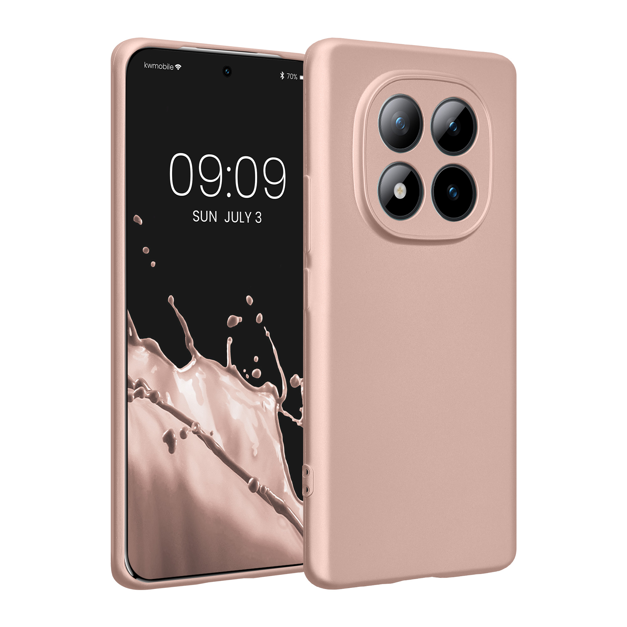 Pouzdro pro Xiaomi Redmi Note 15 4G / 5G / Poco M8 5G kwmobile metalické TPU - metalická růžové zlato