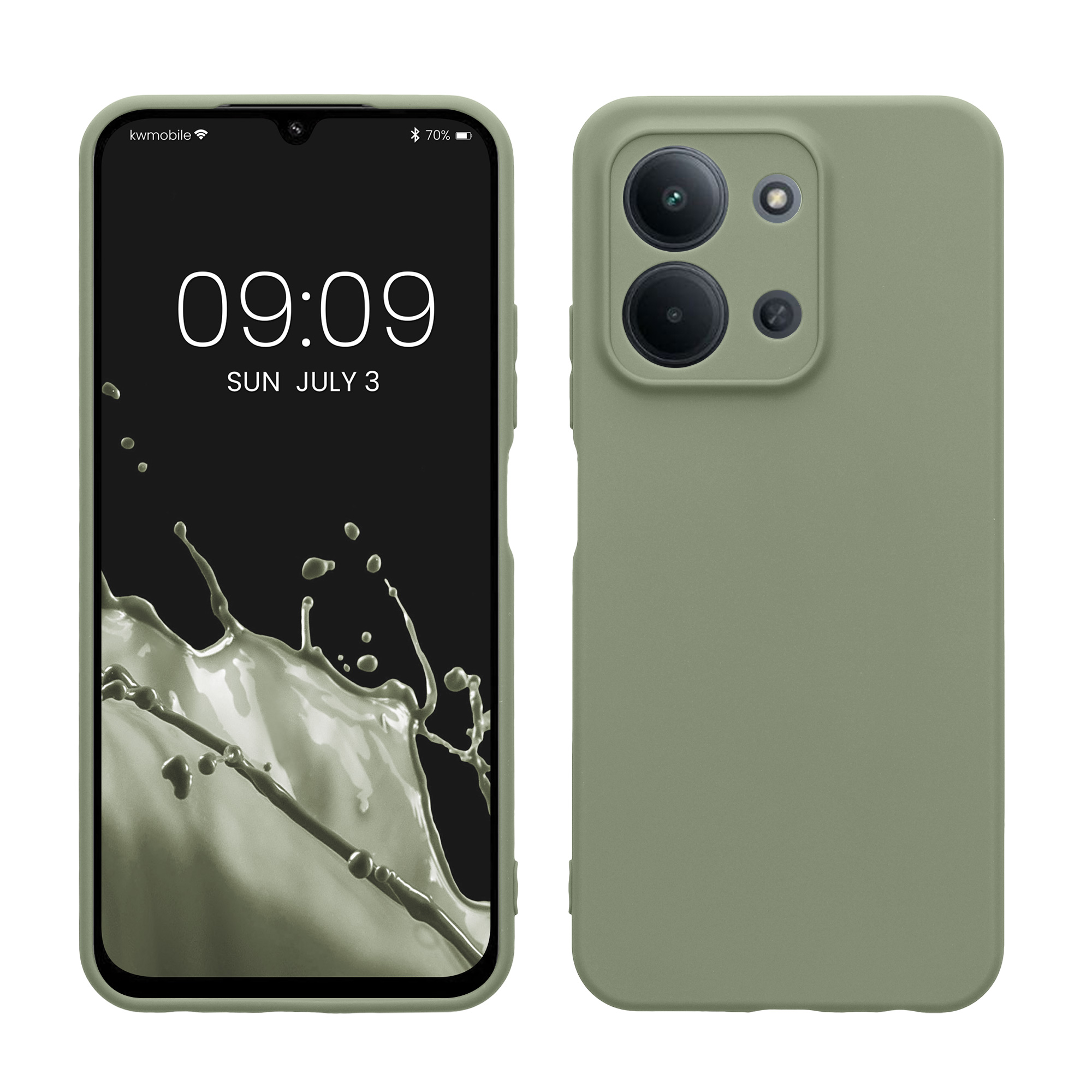 Kryt Xiaomi Redmi 15C silikonový TPU šedozelená kwmobile