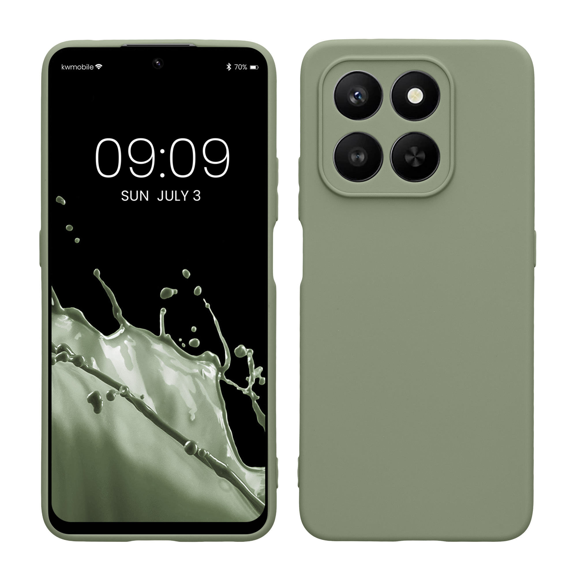 Kryt na mobil HONOR 400 Smart 5G / X7d, tenký - kwmobile, šedozelený