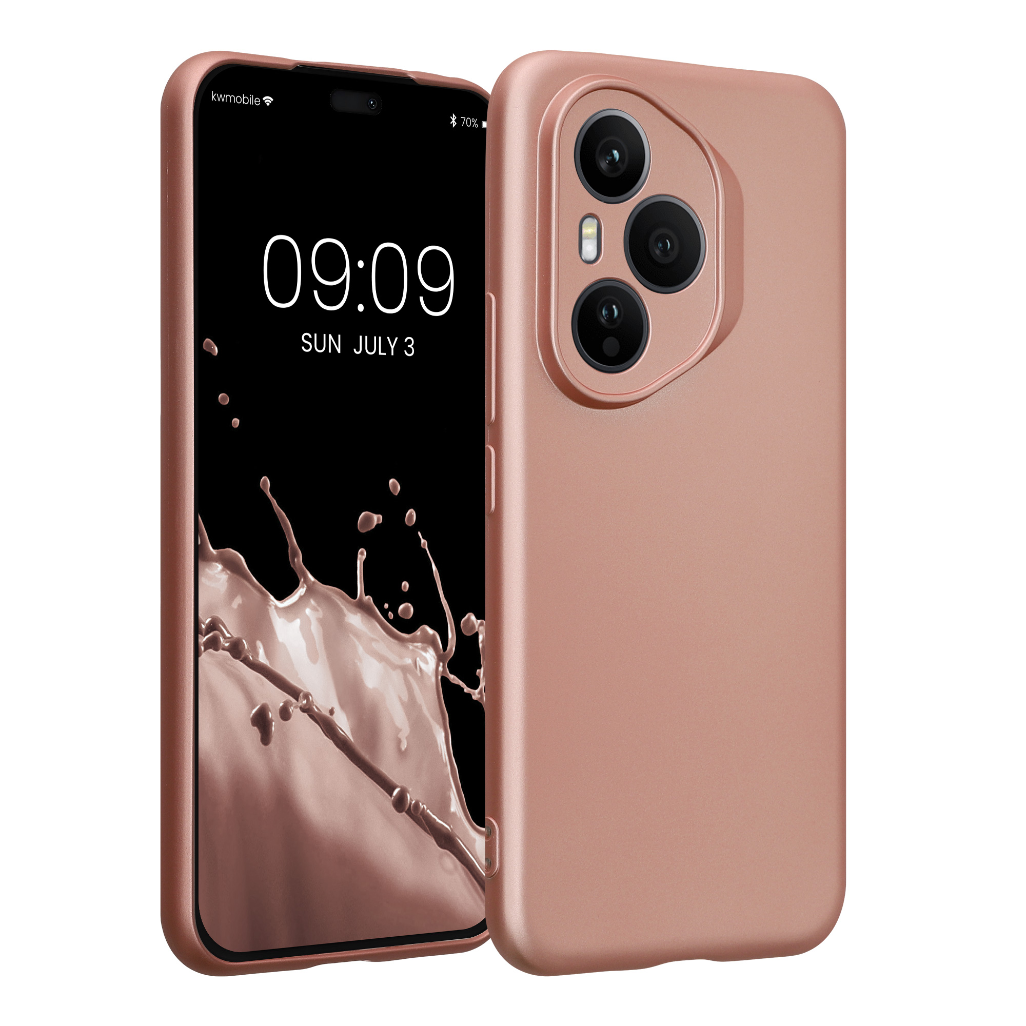 Pouzdro pro HONOR 400 Pro kwmobile metalické TPU - metalická růžové zlato