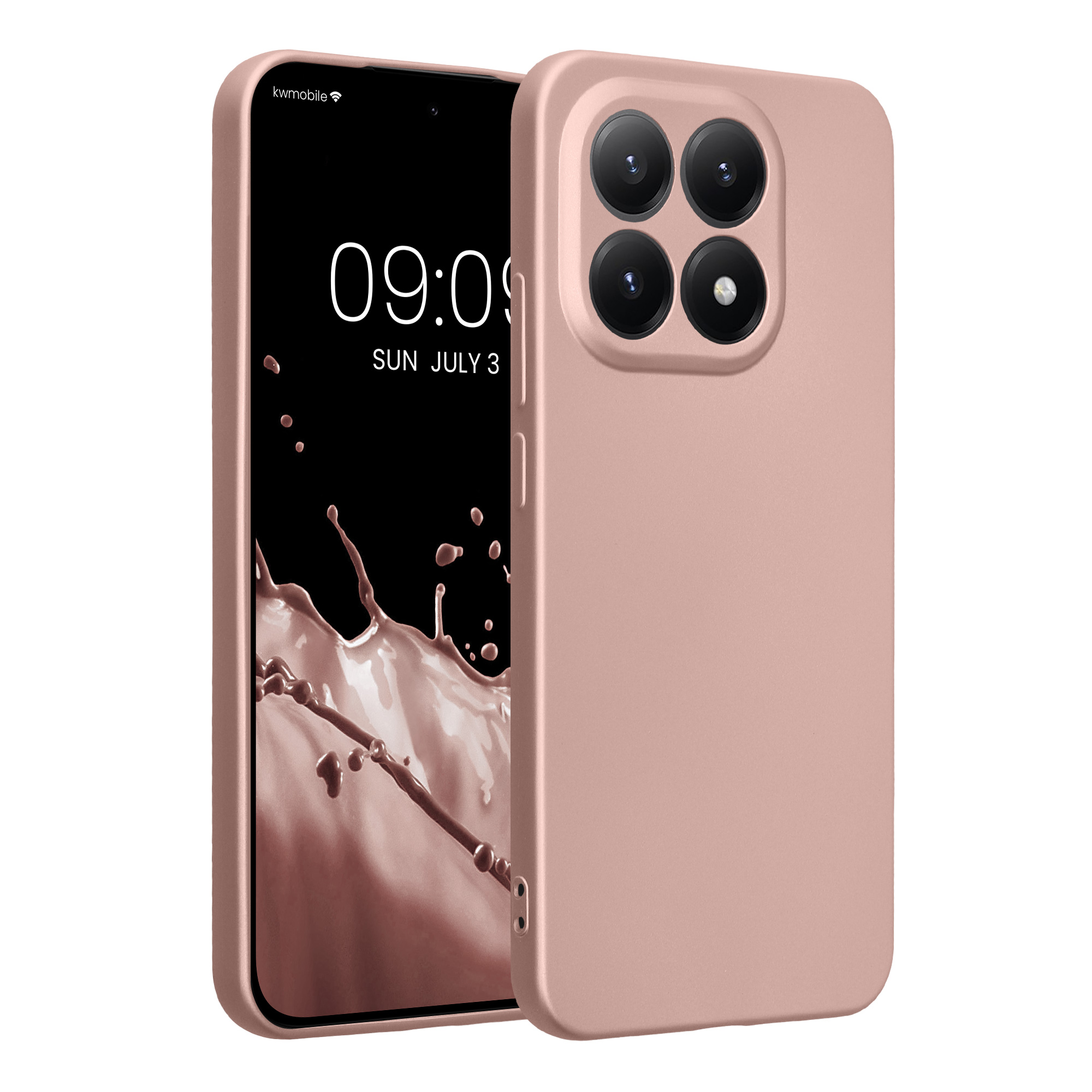 Kryt na mobil Xiaomi 15T kwmobile Metallic TPU metalická růžově zlatá