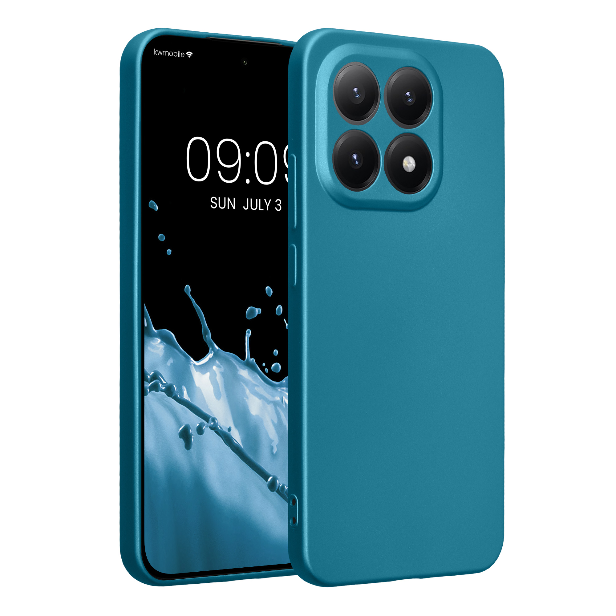 Kryt na mobil Xiaomi 15T kwmobile Metallic TPU metalická karibsky modrá