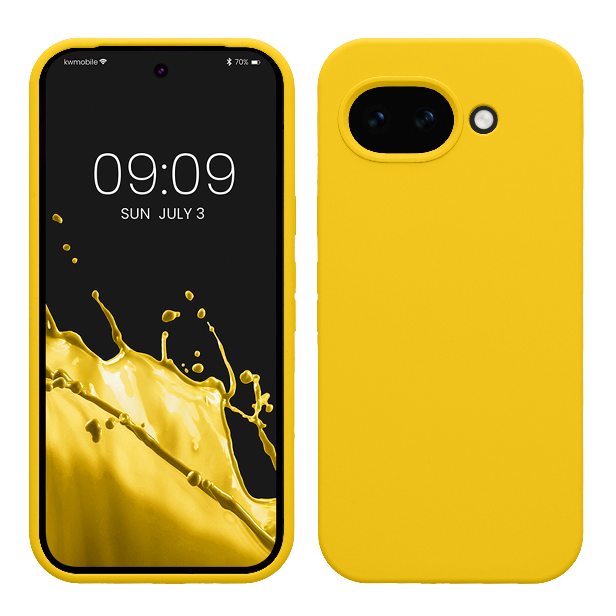Pouzdro pro Google Pixel 10a kwmobile silikonové - zářivě žlutá