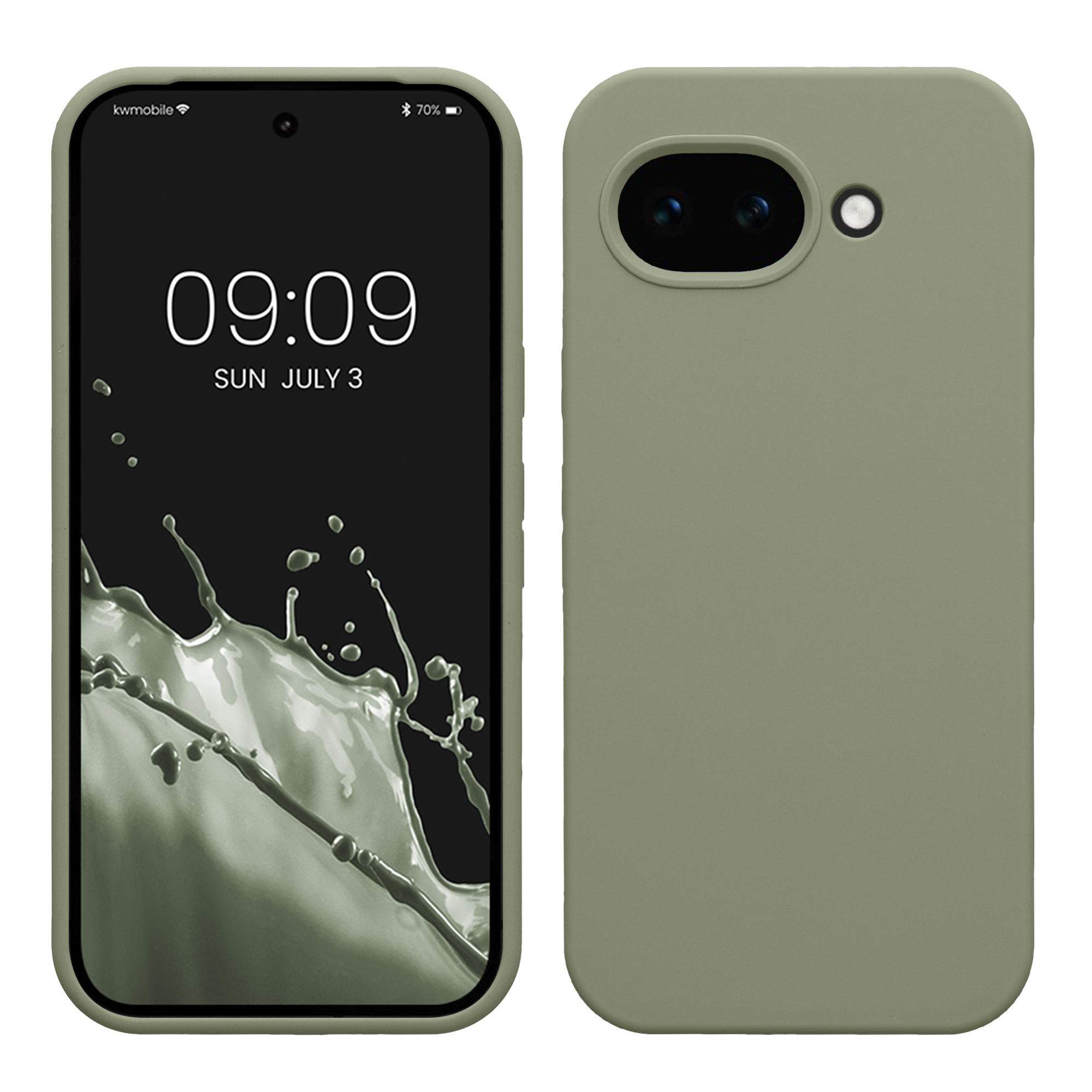 Silikonový kryt kwmobile pro Google Pixel 10a - šedozelená