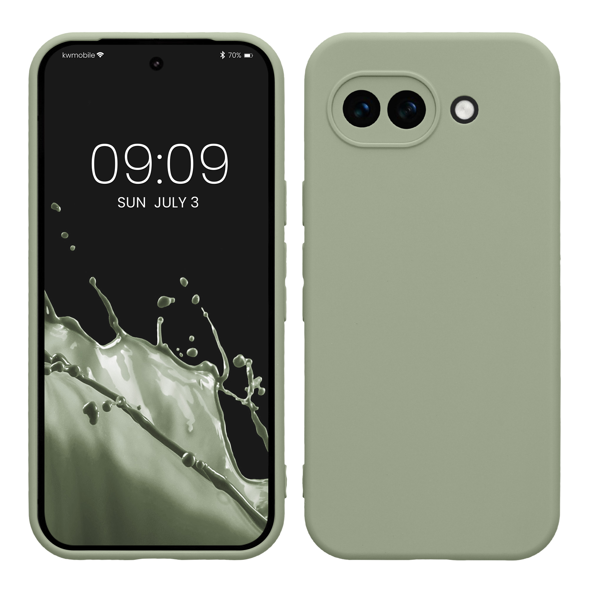 Pouzdro pro Google Pixel 10a kwmobile tenké TPU - šedozelená