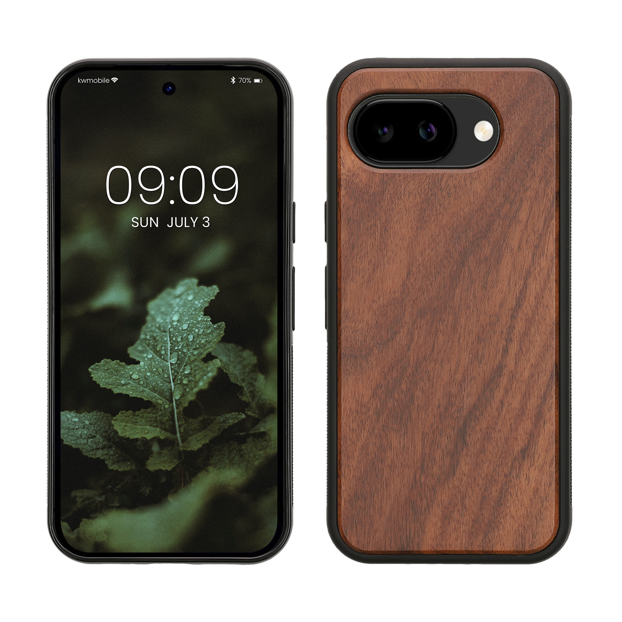 Dřevěný kryt kwmobile pro Google Pixel 10a - vintage hnědá / hnědá
