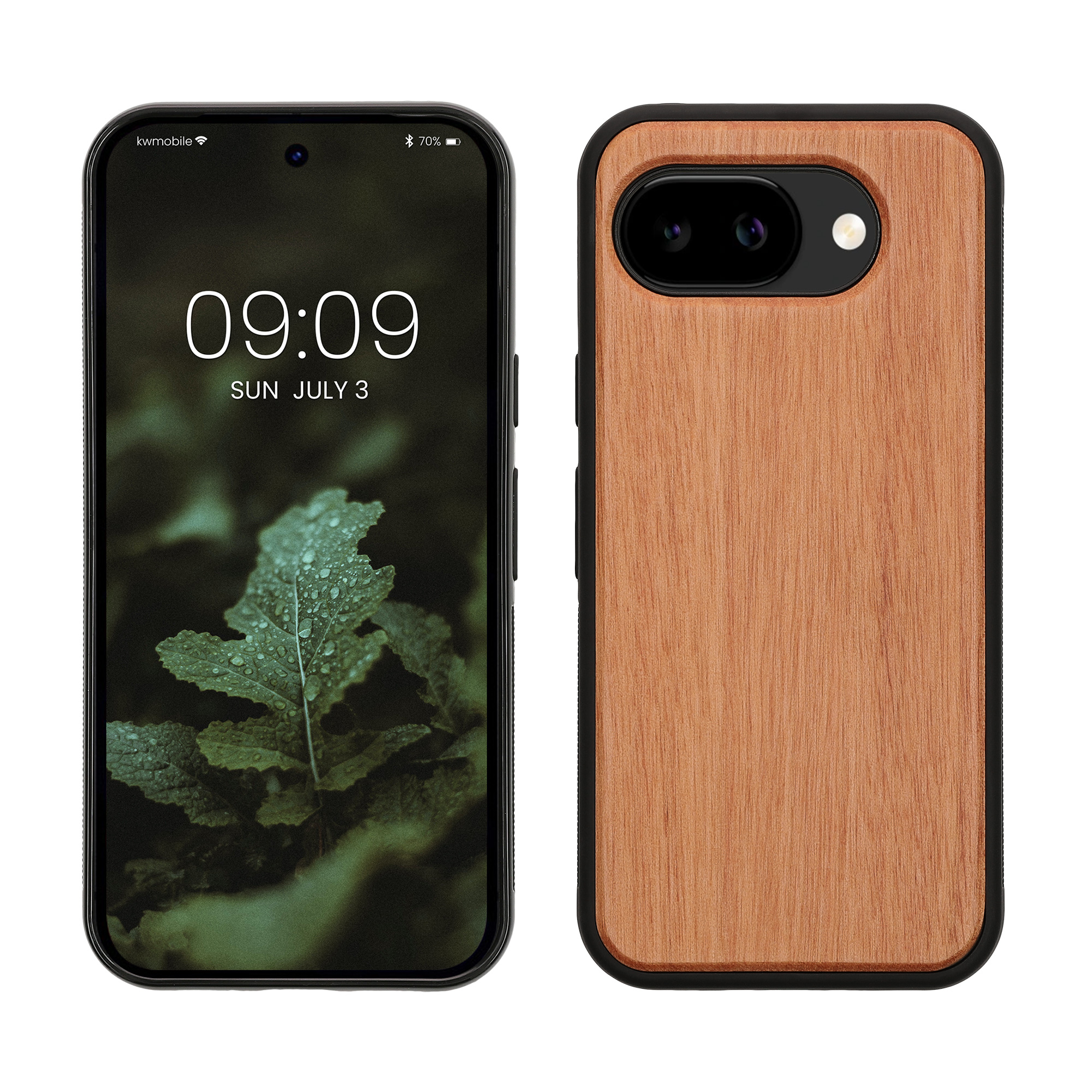 Dřevěné pouzdro pro Google Pixel 10a kwmobile - tvrdý obal v přírodní barvě