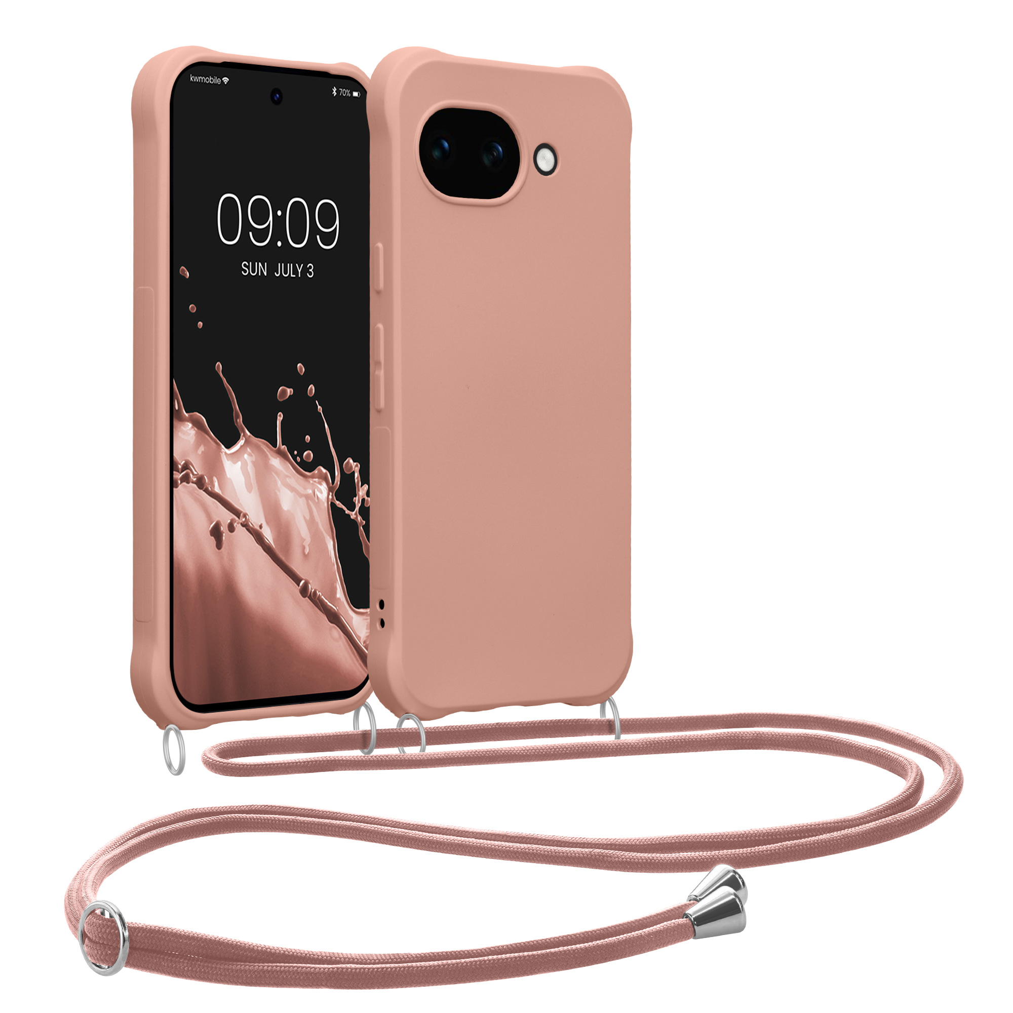 Pouzdro s popruhem (crossbody) pro Google Pixel 10a kwmobile silikonové - perleťová