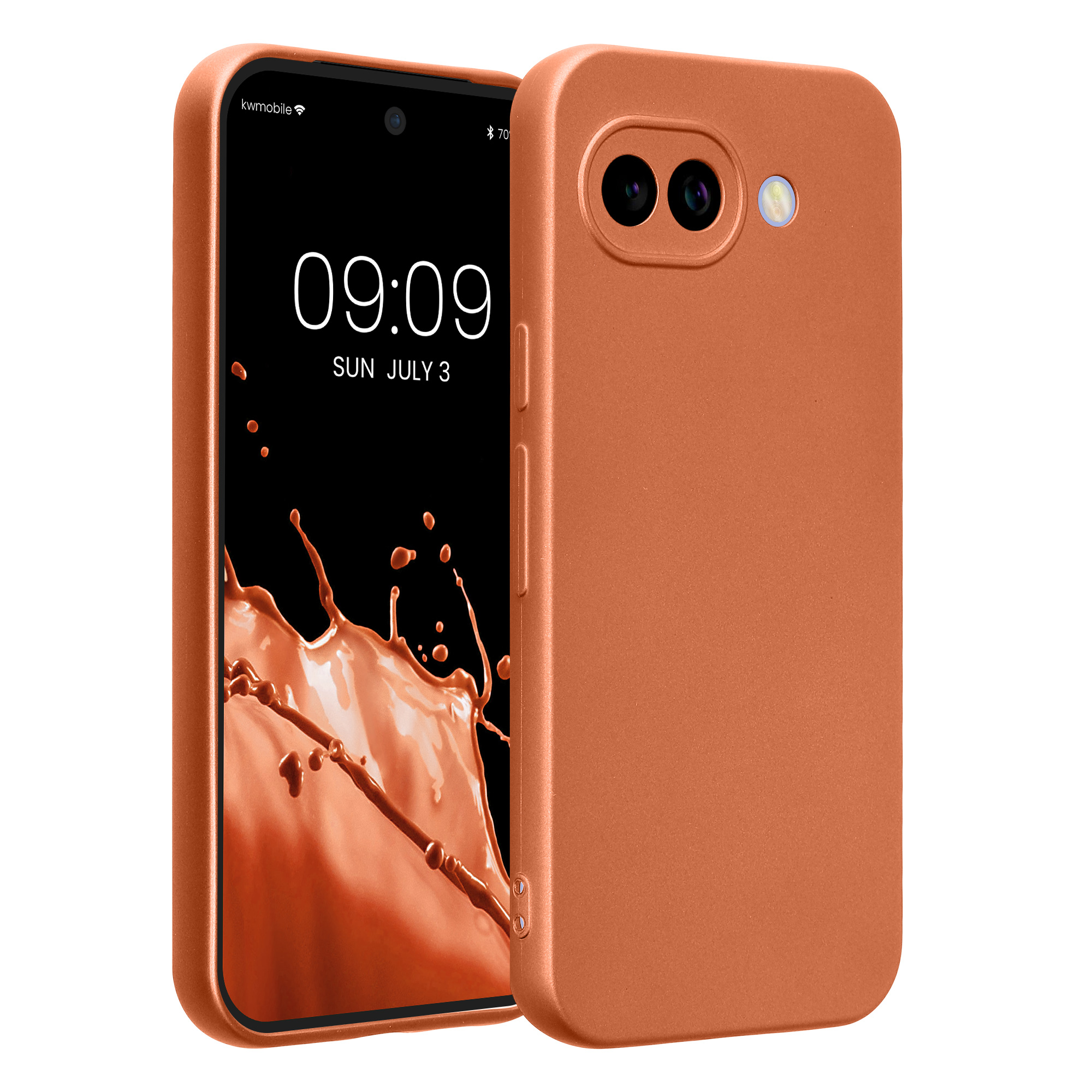 Pouzdro pro Google Pixel 10a kwmobile metalické TPU - metalická oranžová