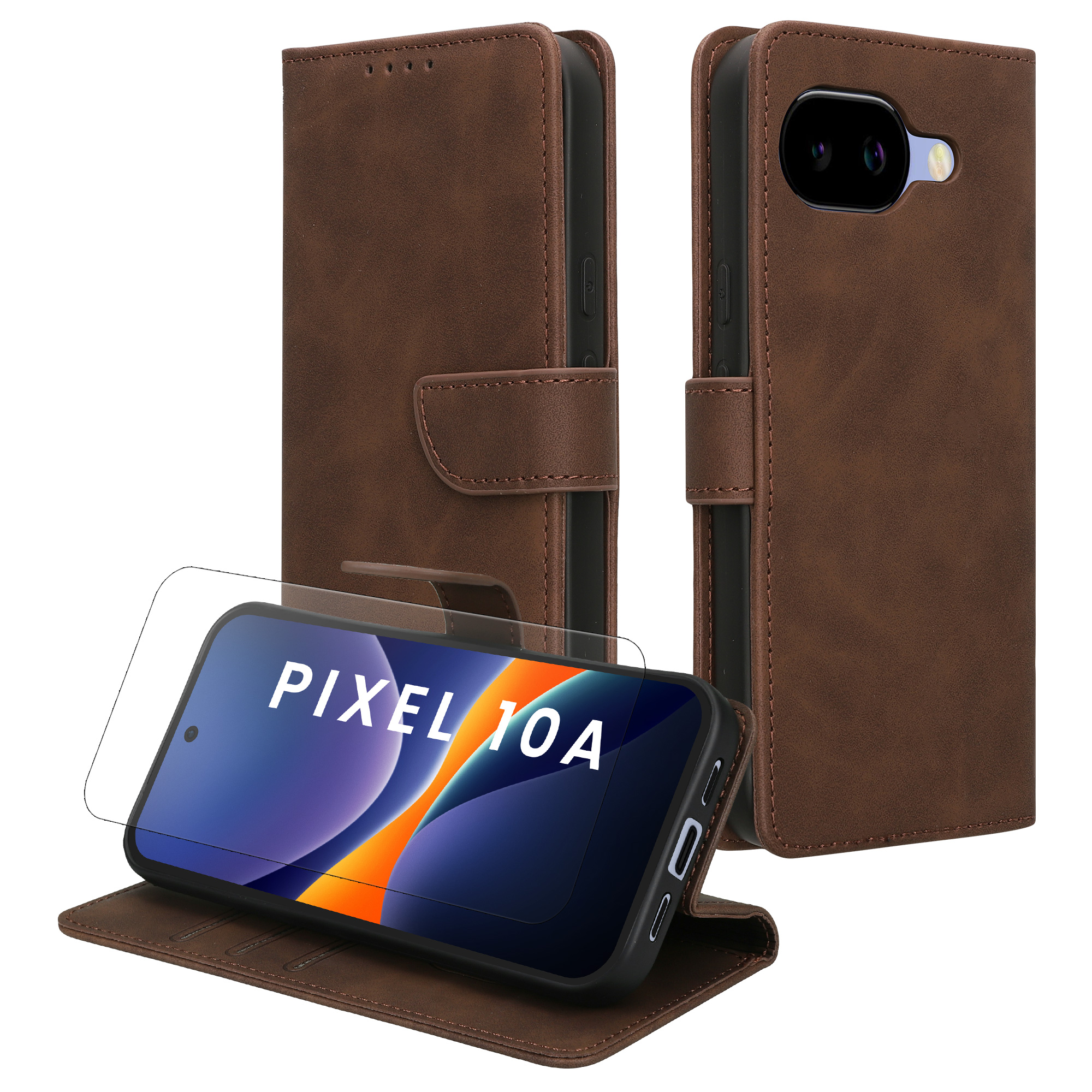 Pouzdro z eko kůže pro Google Pixel 10a kwmobile - tmavě hnědá
