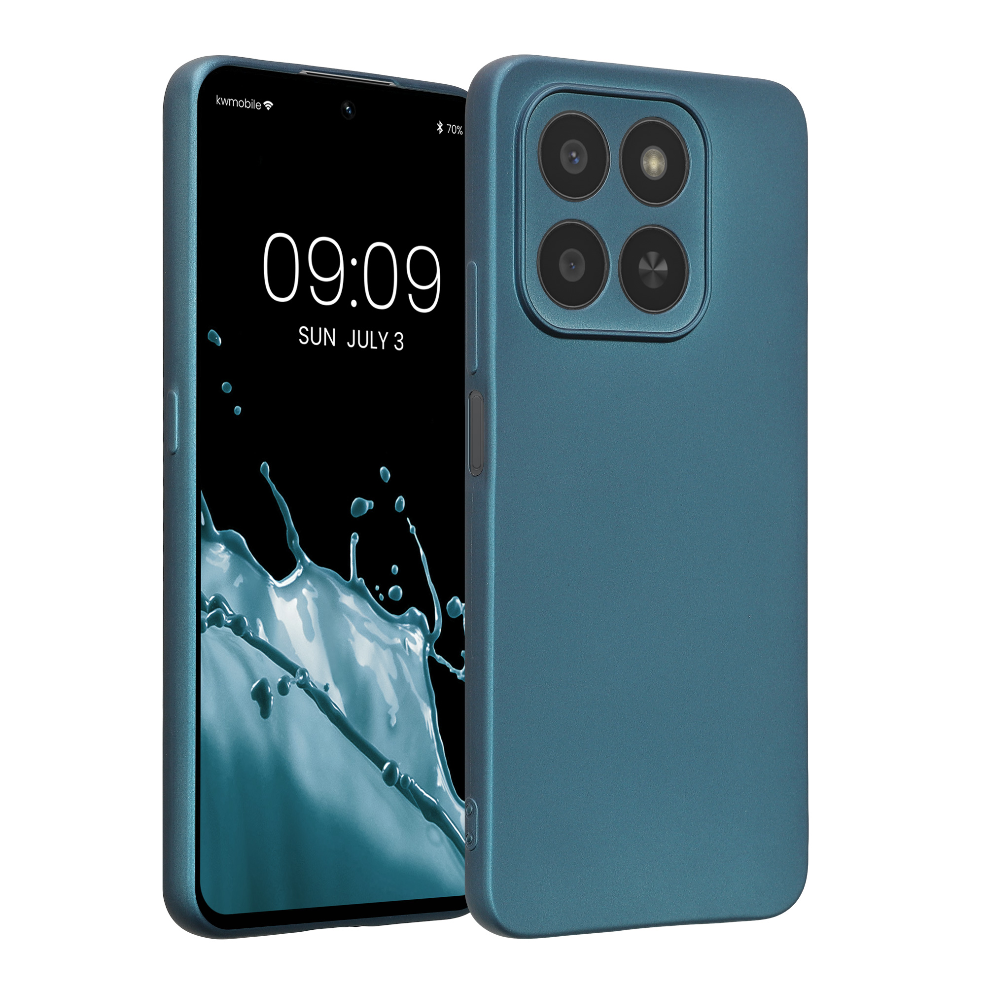 Pouzdro pro HONOR 400 Smart 5G / X7d kwmobile metalické TPU - metalická karibská modrá