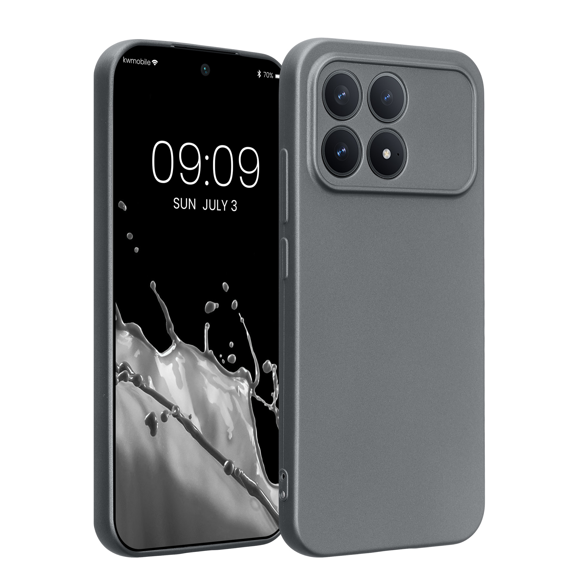 Pouzdro pro Xiaomi Poco F8 Pro kwmobile metalické TPU - metalická šedá