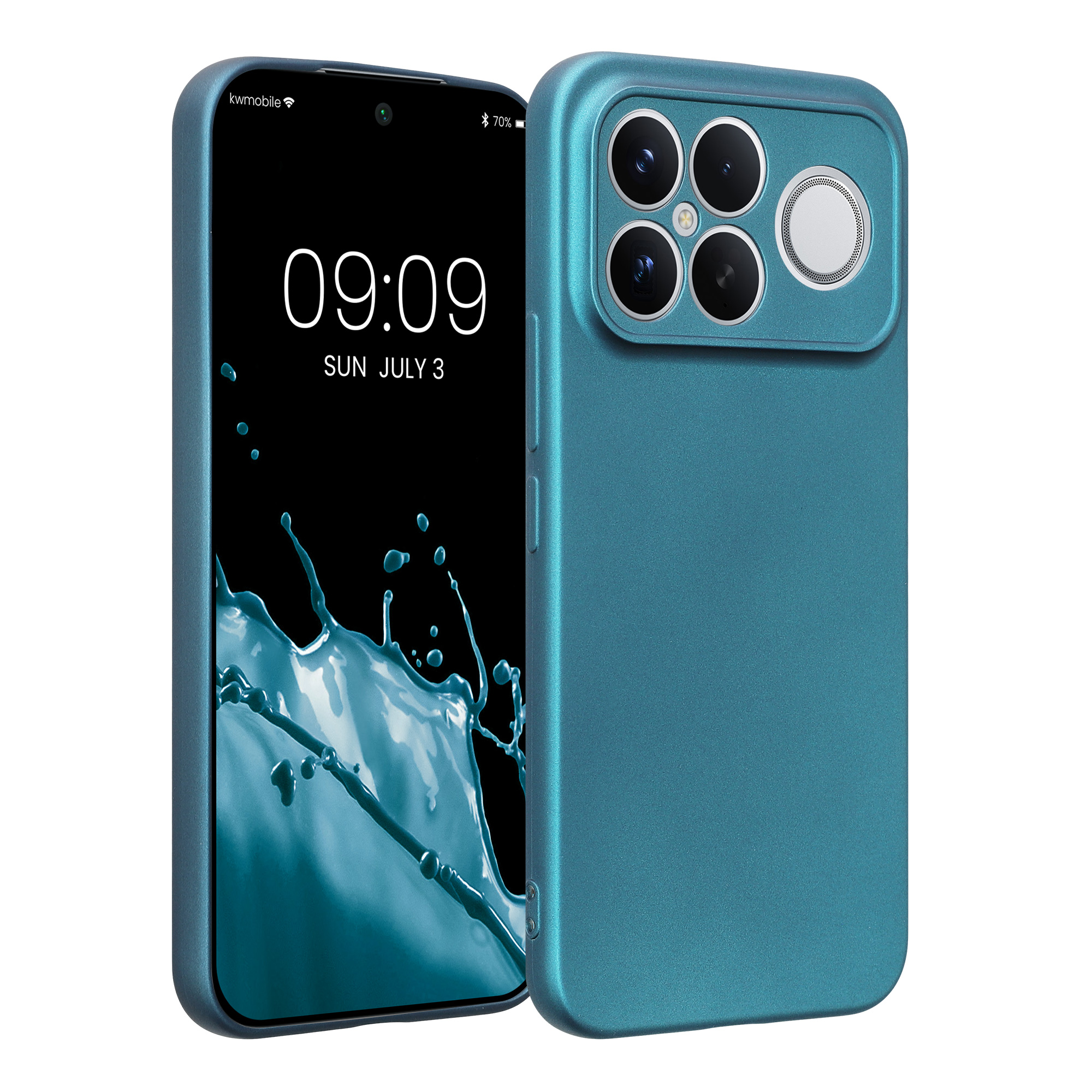 Pouzdro pro Xiaomi Poco F8 Ultra kwmobile metalické TPU - metalická karibská modrá