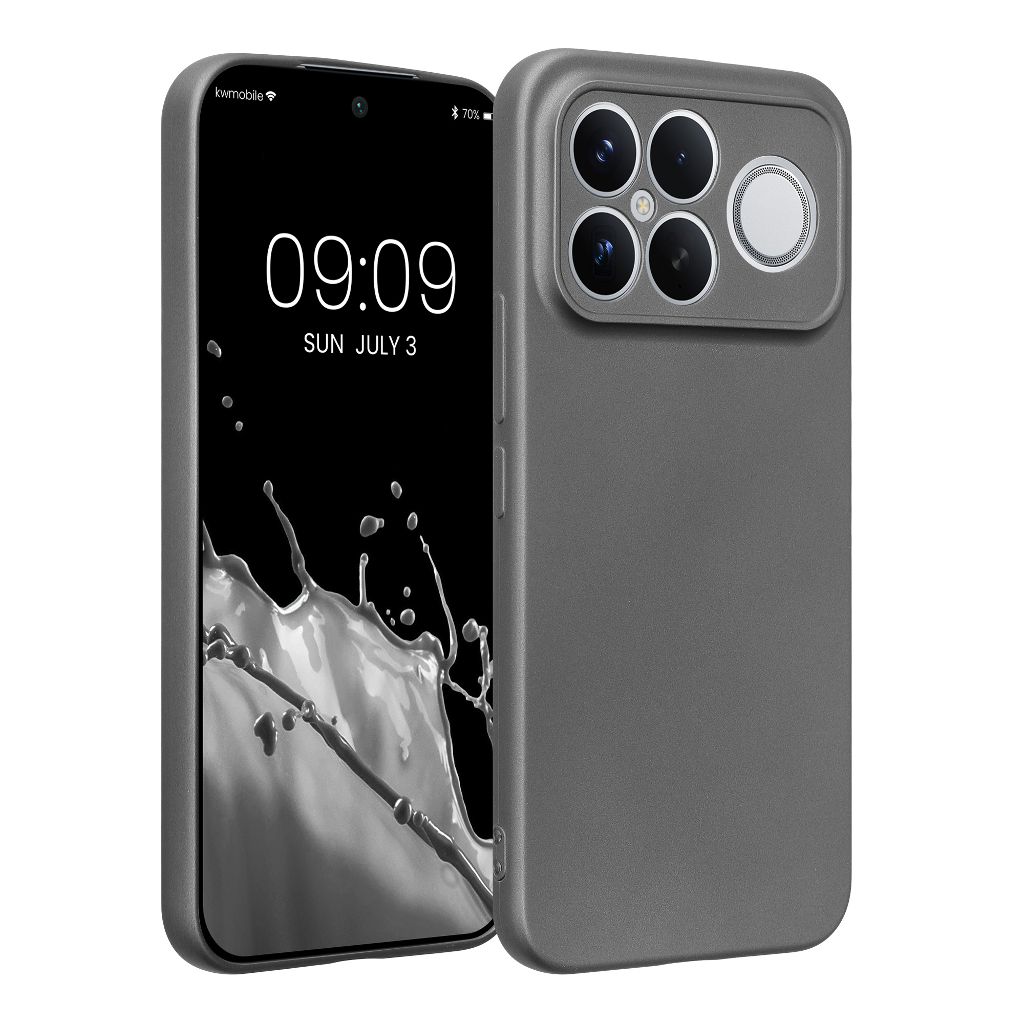 Pouzdro pro Xiaomi Poco F8 Ultra kwmobile metalické TPU - metalická šedá