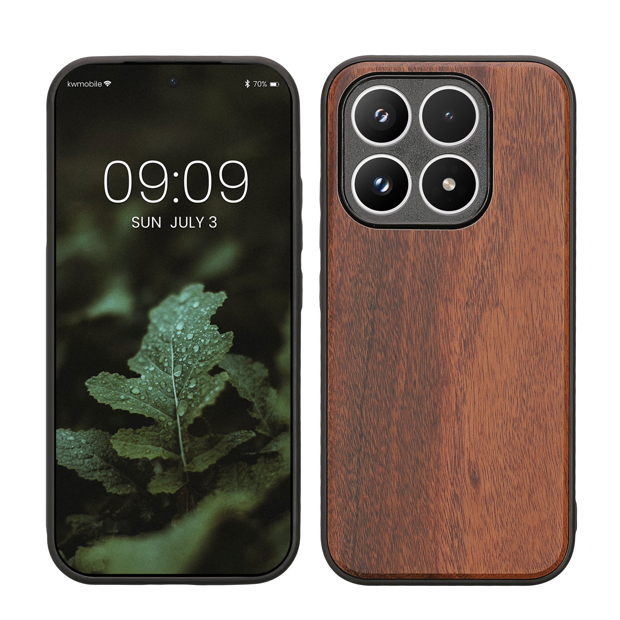 Dřevěné pouzdro pro Xiaomi 17 kwmobile - tvrdý obal vintage hnědá / hnědá