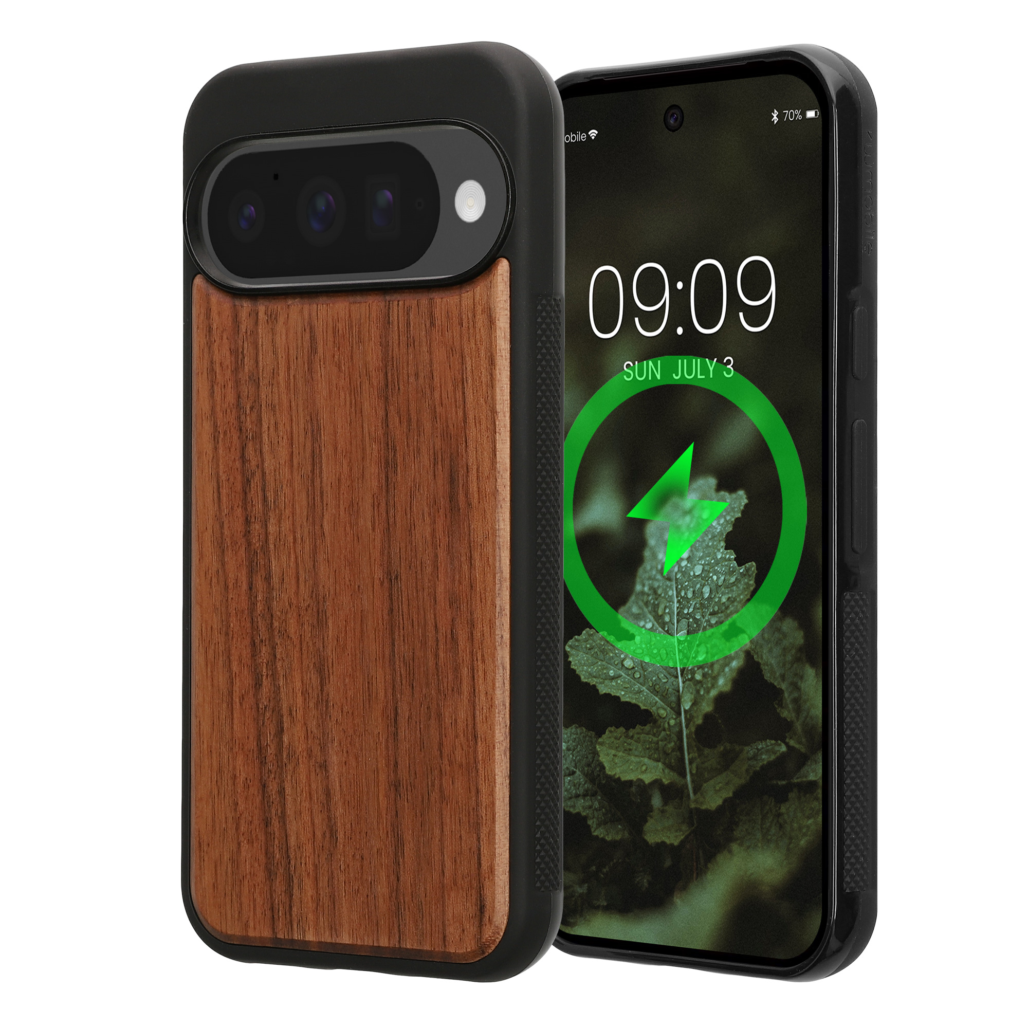 Ochranné pouzdro z pravého dřeva pro Google Pixel 10 / Pixel 10 Pro kwmobile dřevěné - dřevo, tmavě hnědá