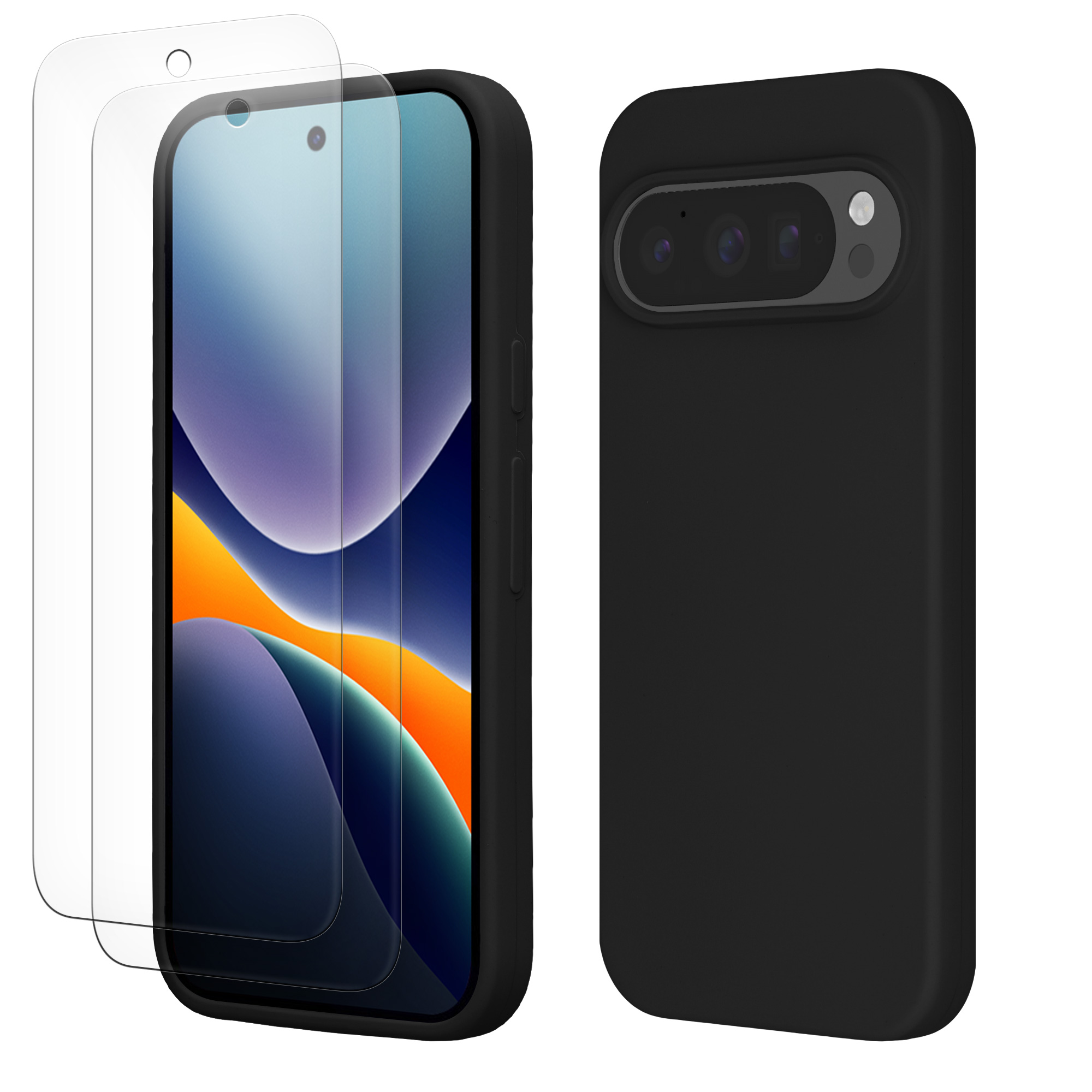 Pouzdro pro Google Pixel 10 / Pixel 10 Pro se 2 tvrzenými ochrannými skly kwmobile - černá