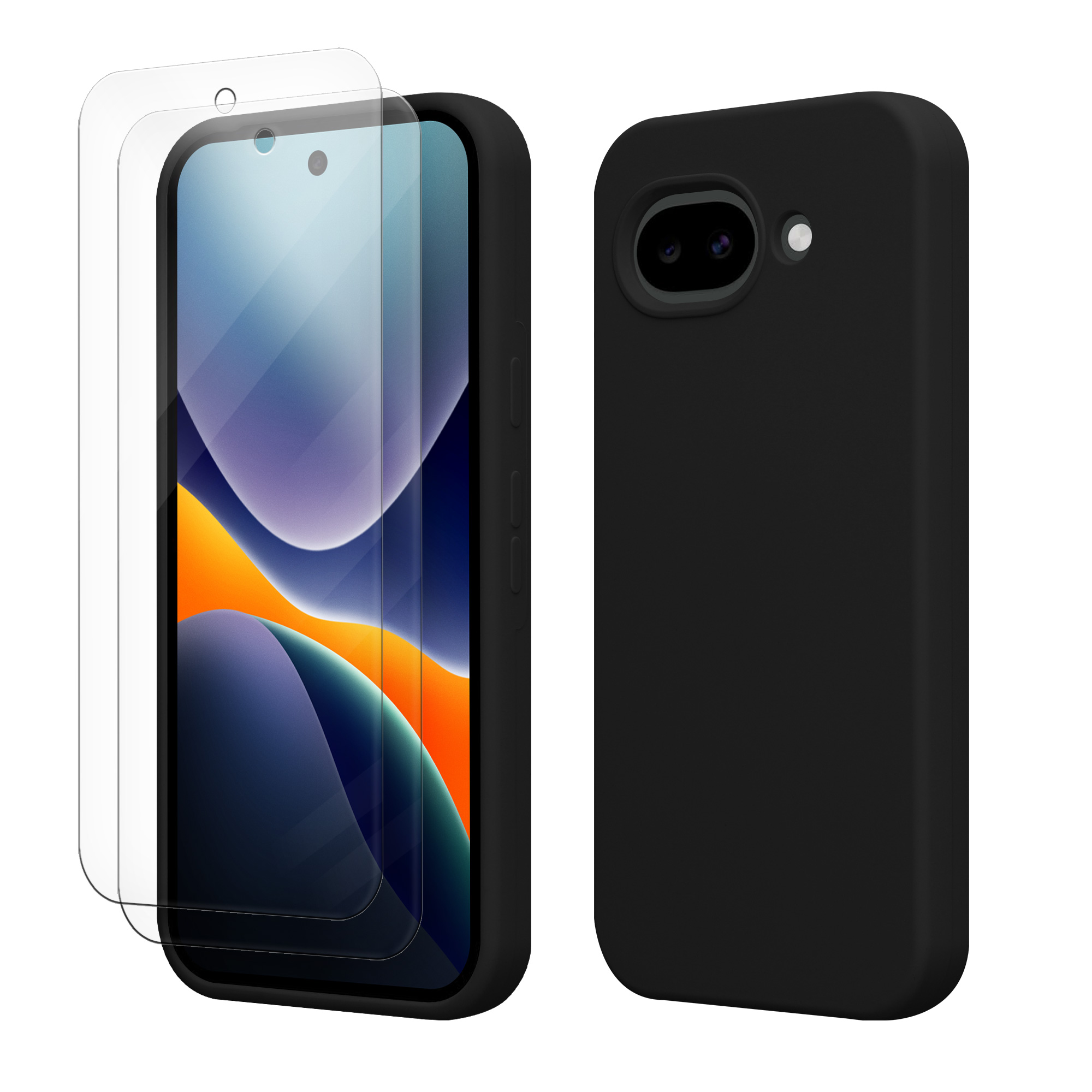 Pouzdro pro Google Pixel 10a se 2 tvrzenými ochrannými skly kwmobile - černá