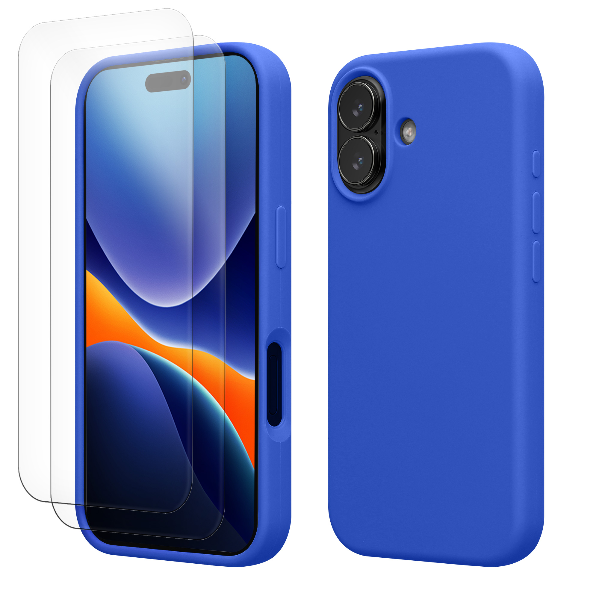 Pouzdro pro Apple iPhone 17 se 2 tvrzenými ochrannými skly kwmobile - baltská modrá