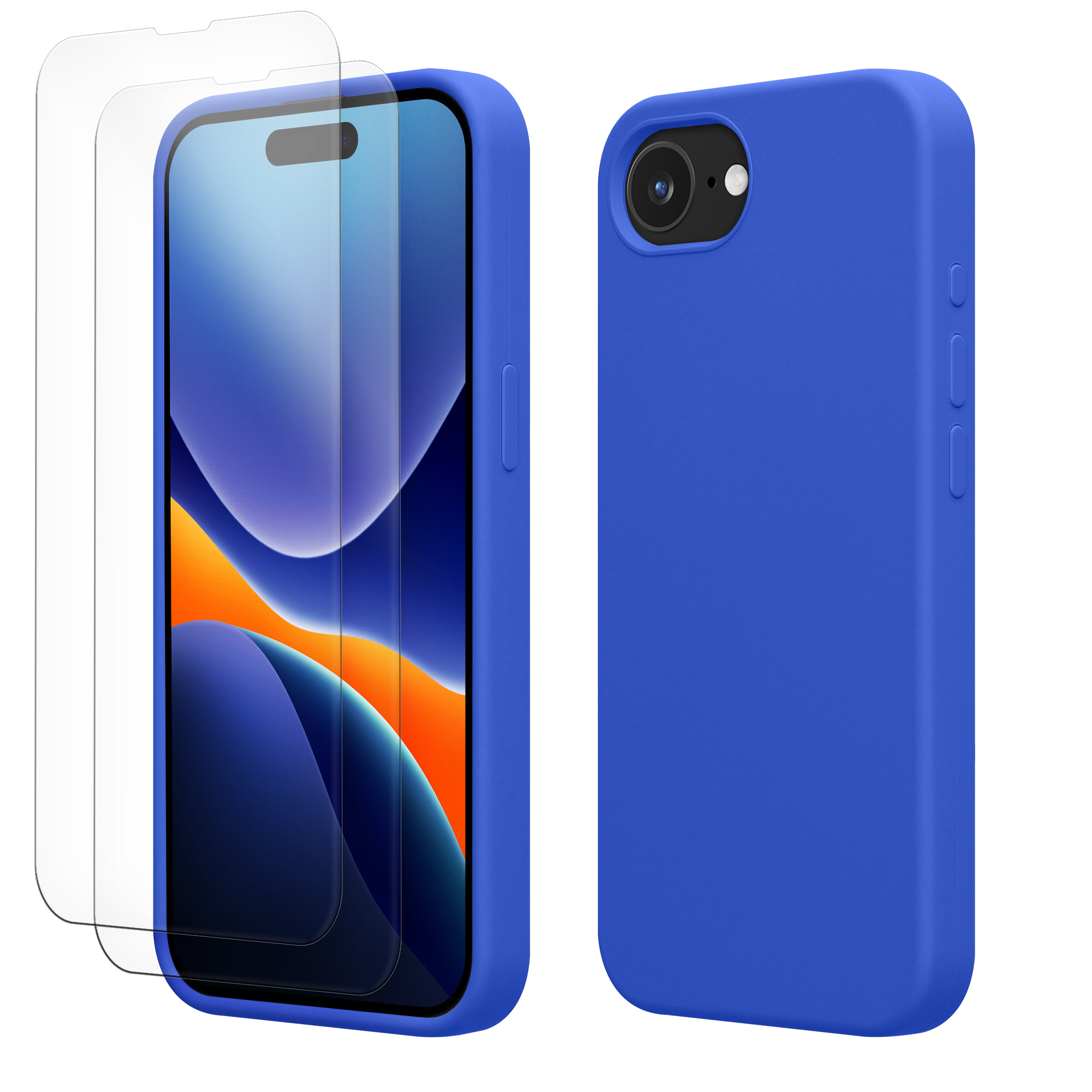Pouzdro pro Apple iPhone 17e / iPhone 16e se 2 tvrzenými ochrannými skly kwmobile - baltská modrá