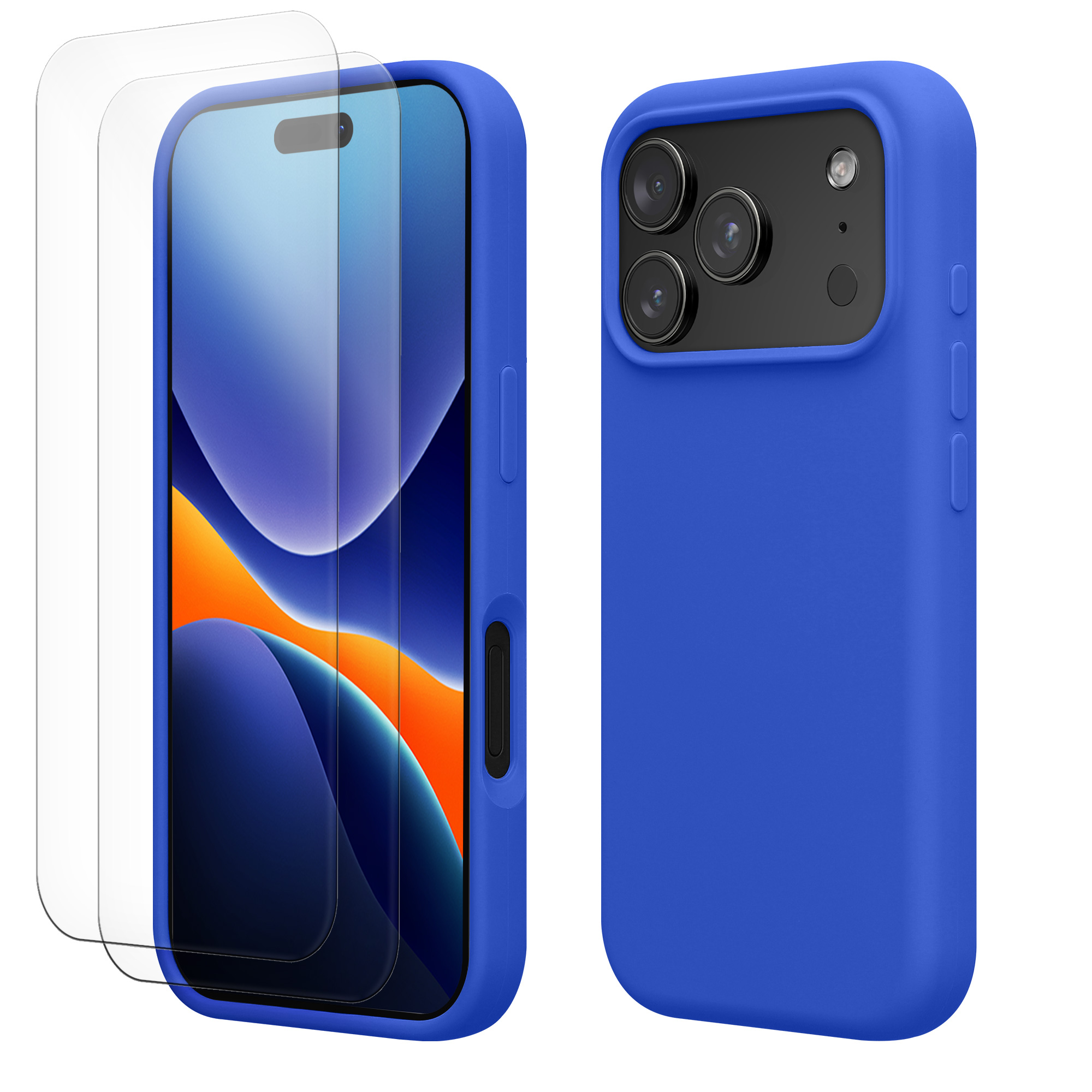 Pouzdro pro Apple iPhone 18 Pro / iPhone 17 Pro se 2 tvrzenými ochrannými skly kwmobile - baltská modrá