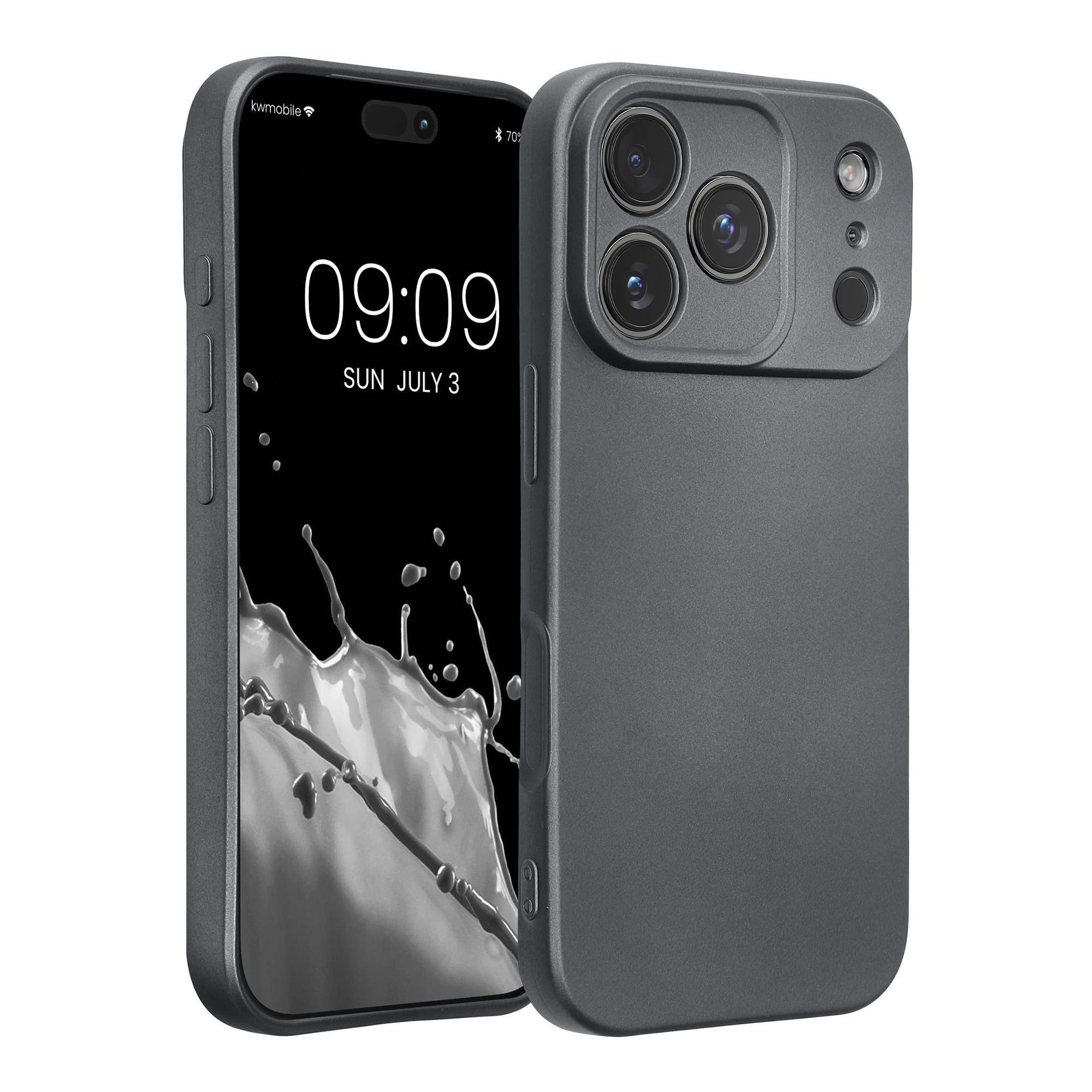 Pouzdro pro Apple iPhone 18 Pro / iPhone 17 Pro kwmobile metalické TPU - metalická šedá