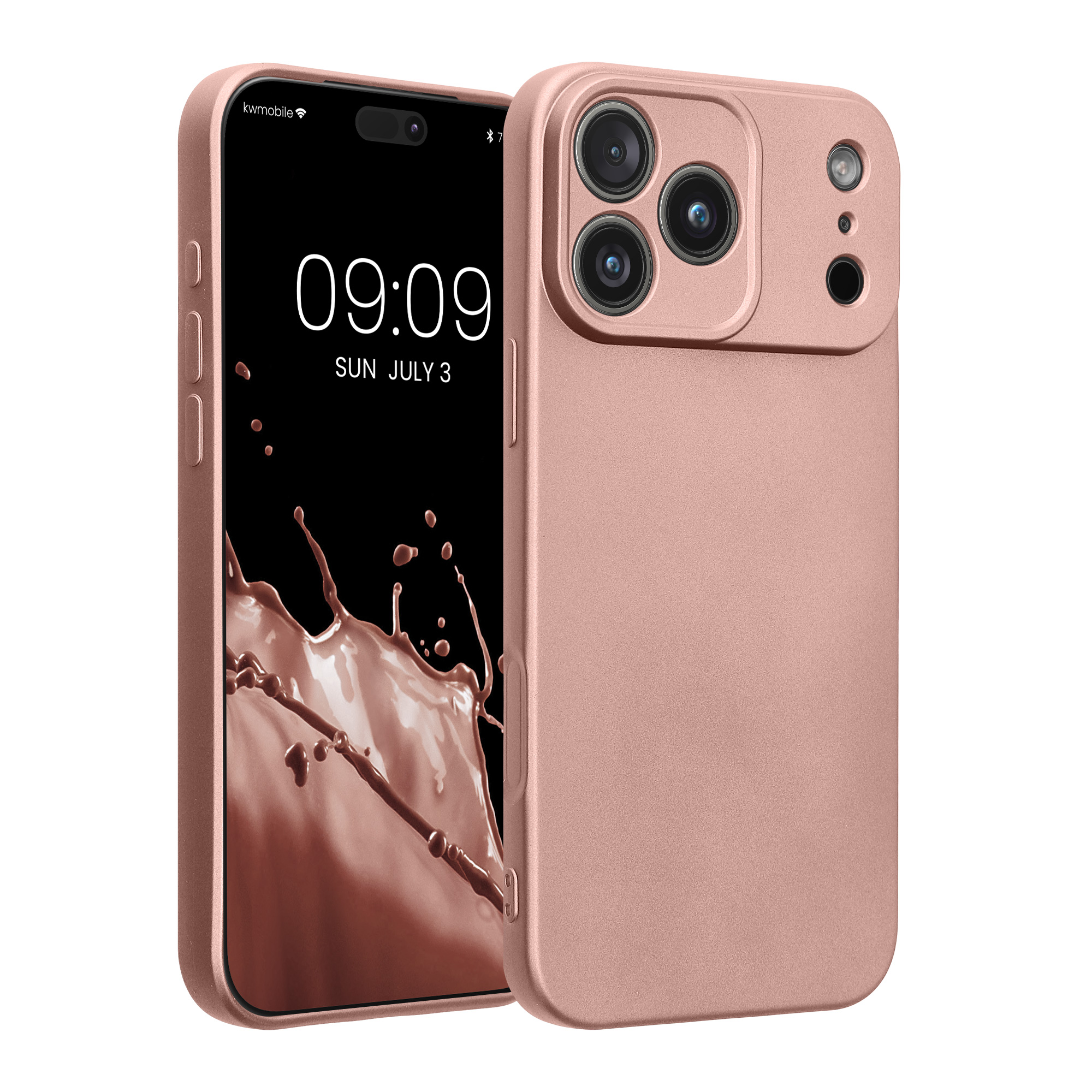Pouzdro pro Apple iPhone 18 Pro Max / iPhone 17 Pro Max kwmobile metalické TPU - metalická růžové zlato
