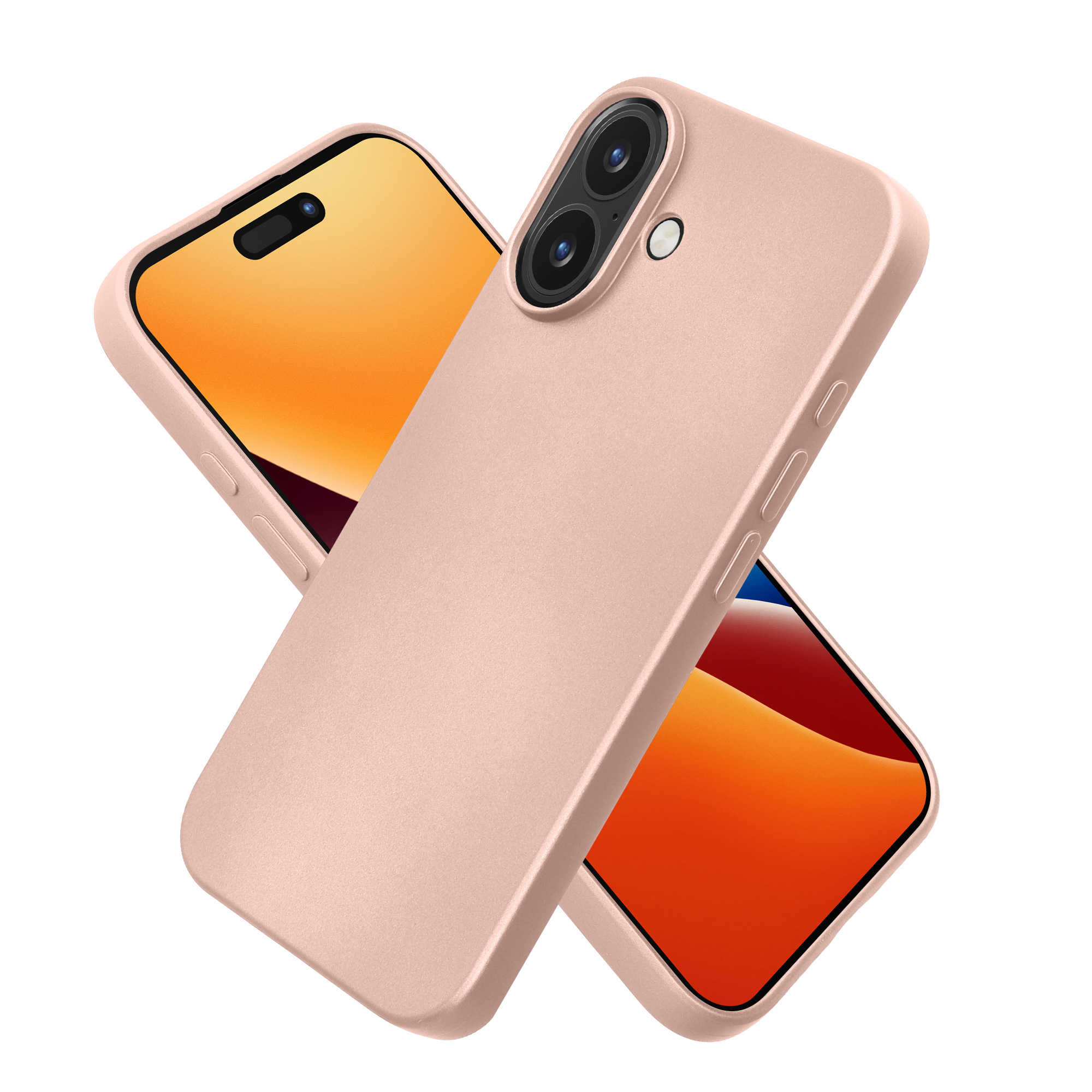 Pouzdro pro Apple iPhone 16 kwmobile tenké metalické silikonové - metalická růžové zlato