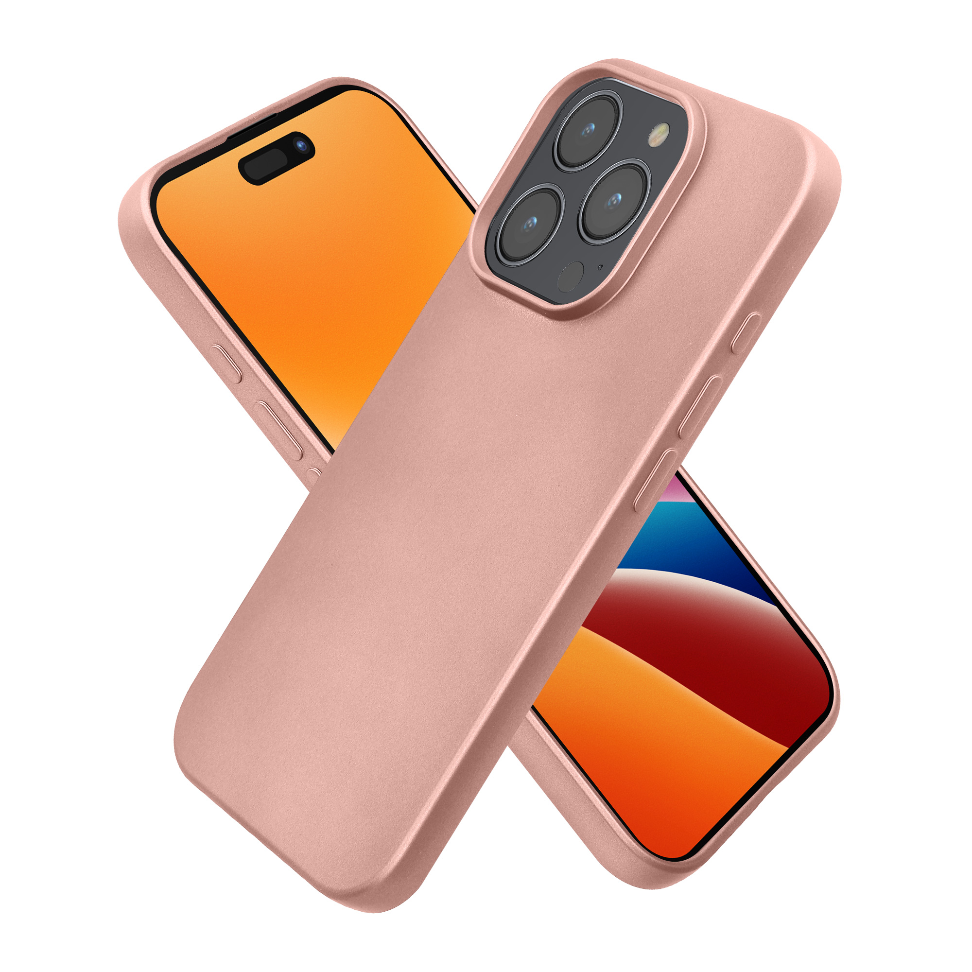 Pouzdro pro Apple iPhone 16 Pro kwmobile tenké metalické silikonové - metalická růžové zlato