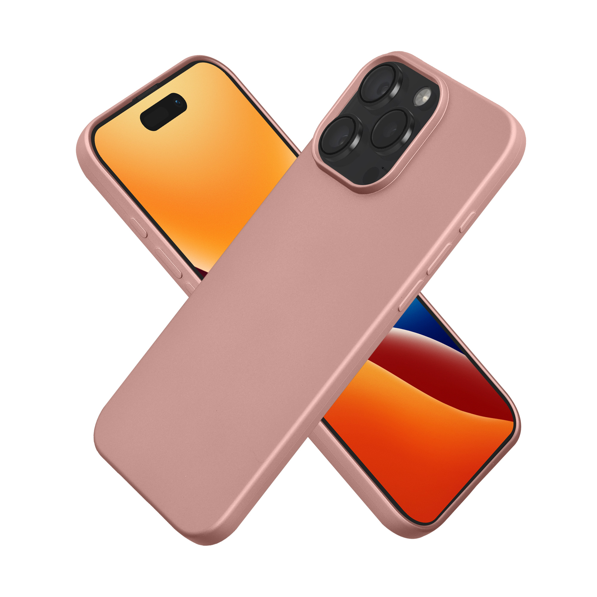 Pouzdro pro Apple iPhone 16 Pro Max kwmobile tenké metalické silikonové - metalická růžové zlato