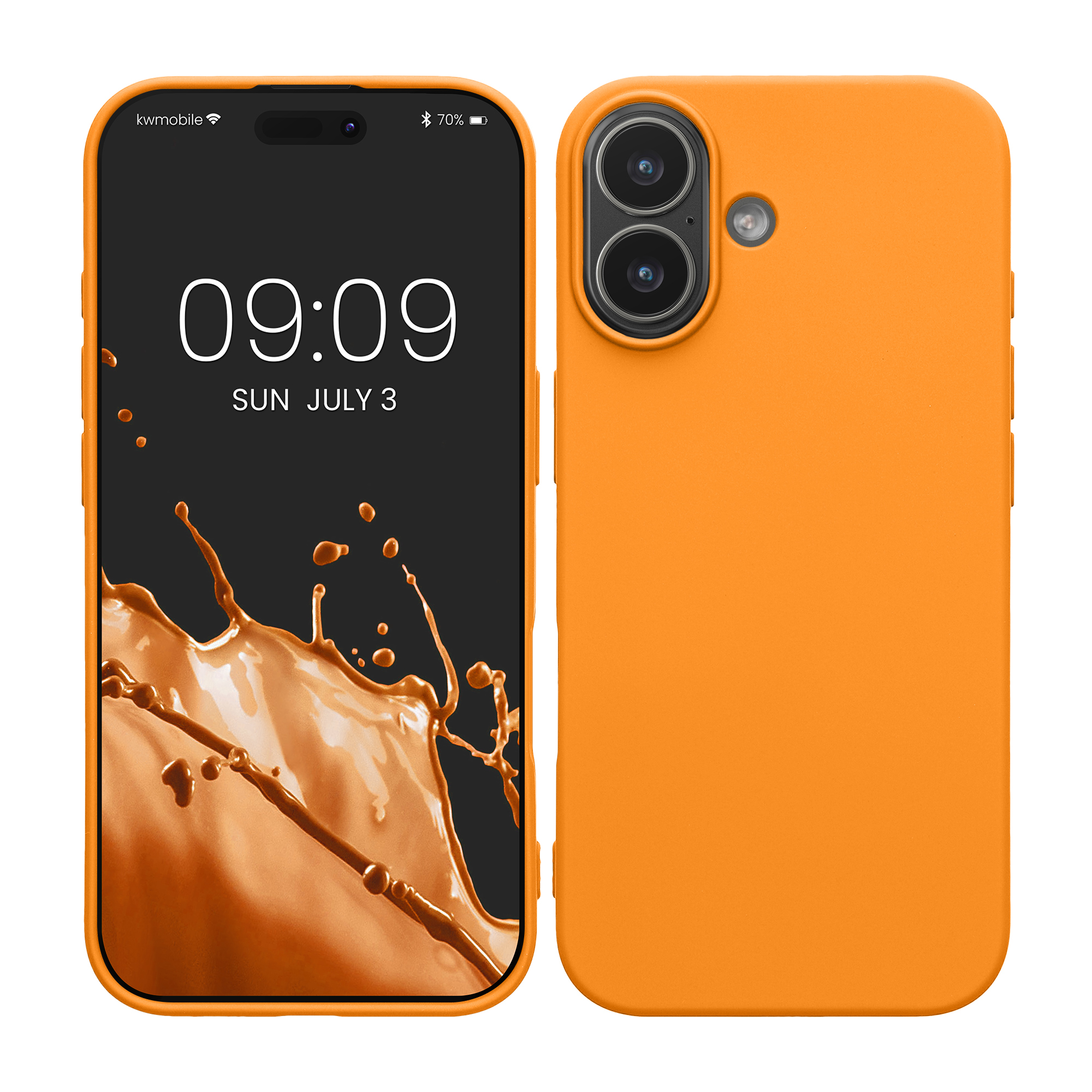 Pouzdro pro Apple iPhone 17 kwmobile tenké ochranné silikonové - ovocná oranžová