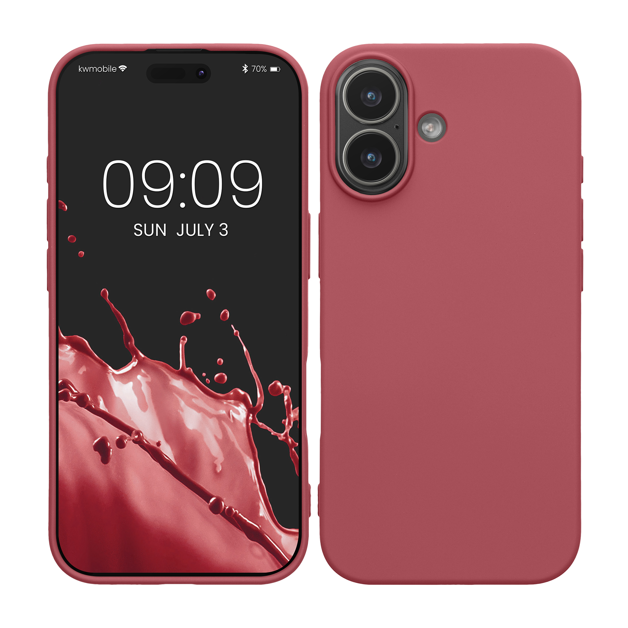 Pouzdro pro Apple iPhone 17 kwmobile tenké ochranné silikonové - tmavě starorůžová