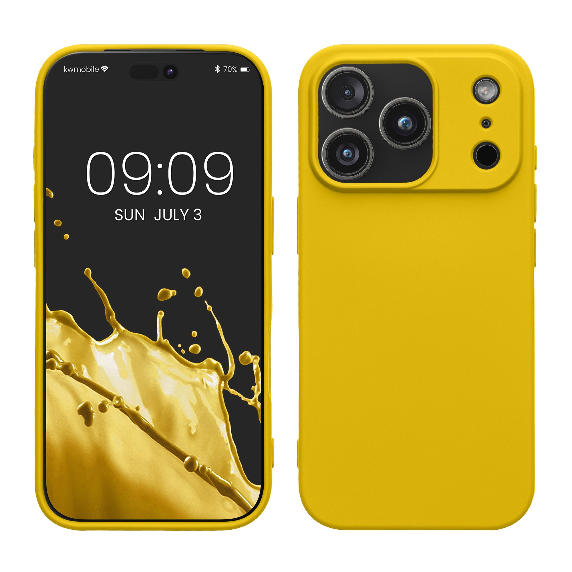 Pouzdro pro Apple iPhone 18 Pro / iPhone 17 Pro kwmobile tenké ochranné silikonové - zářivě žlutá